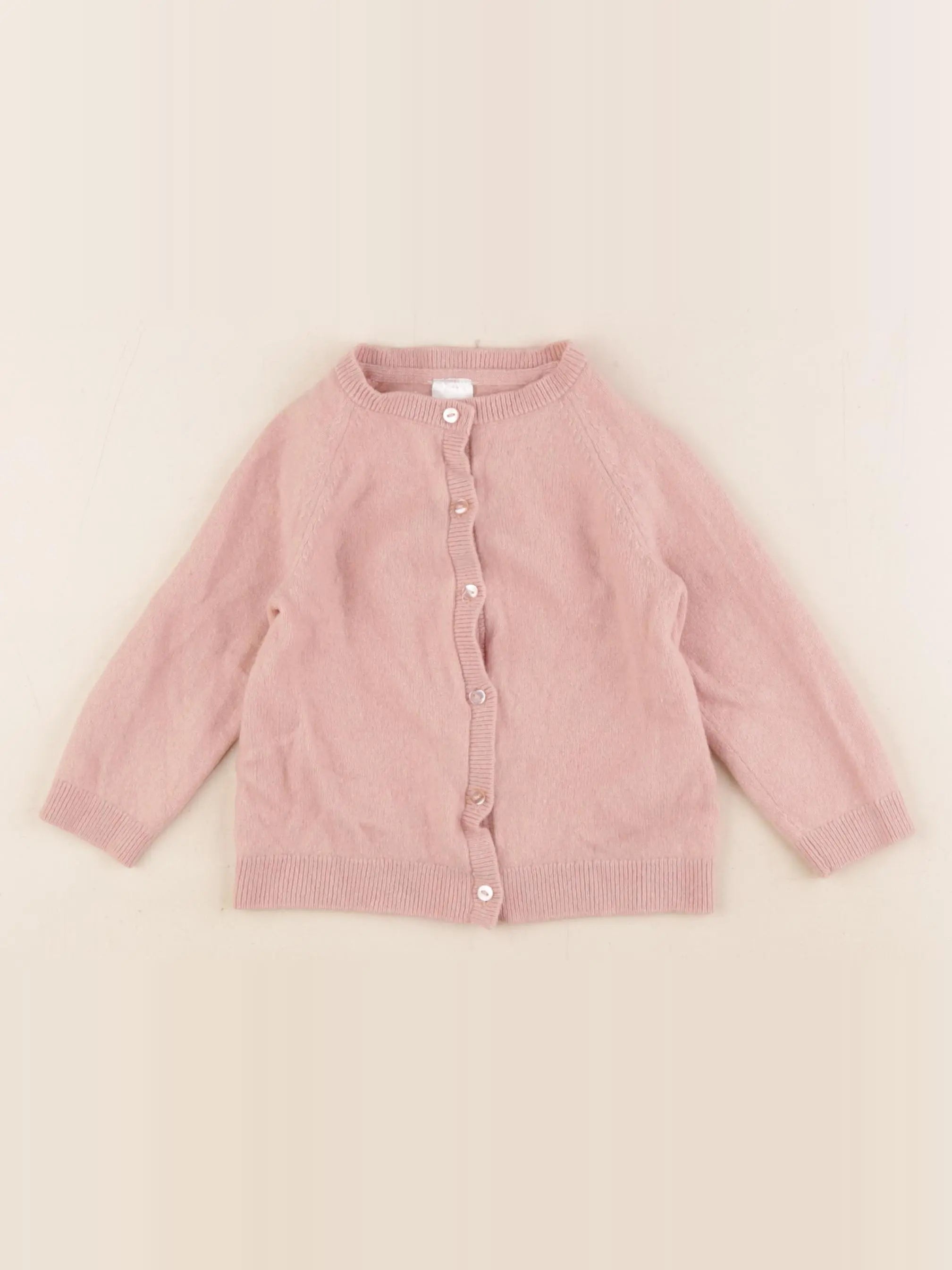 H&M - gilet rose - 12/18 mois