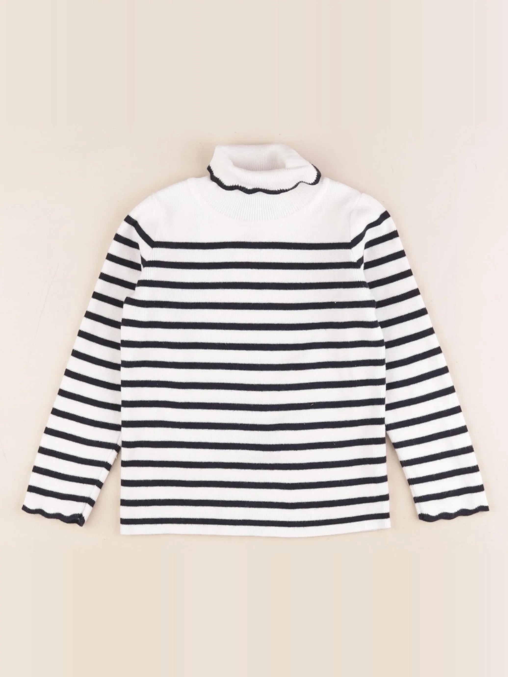 Jacadi - pull blanc, bleu - 4 ans