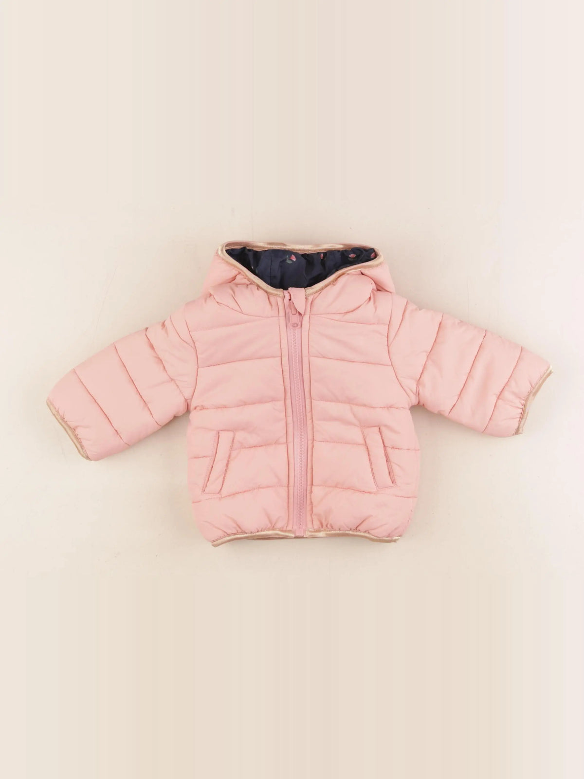 Vertbaudet - doudoune rose - 0/3 mois