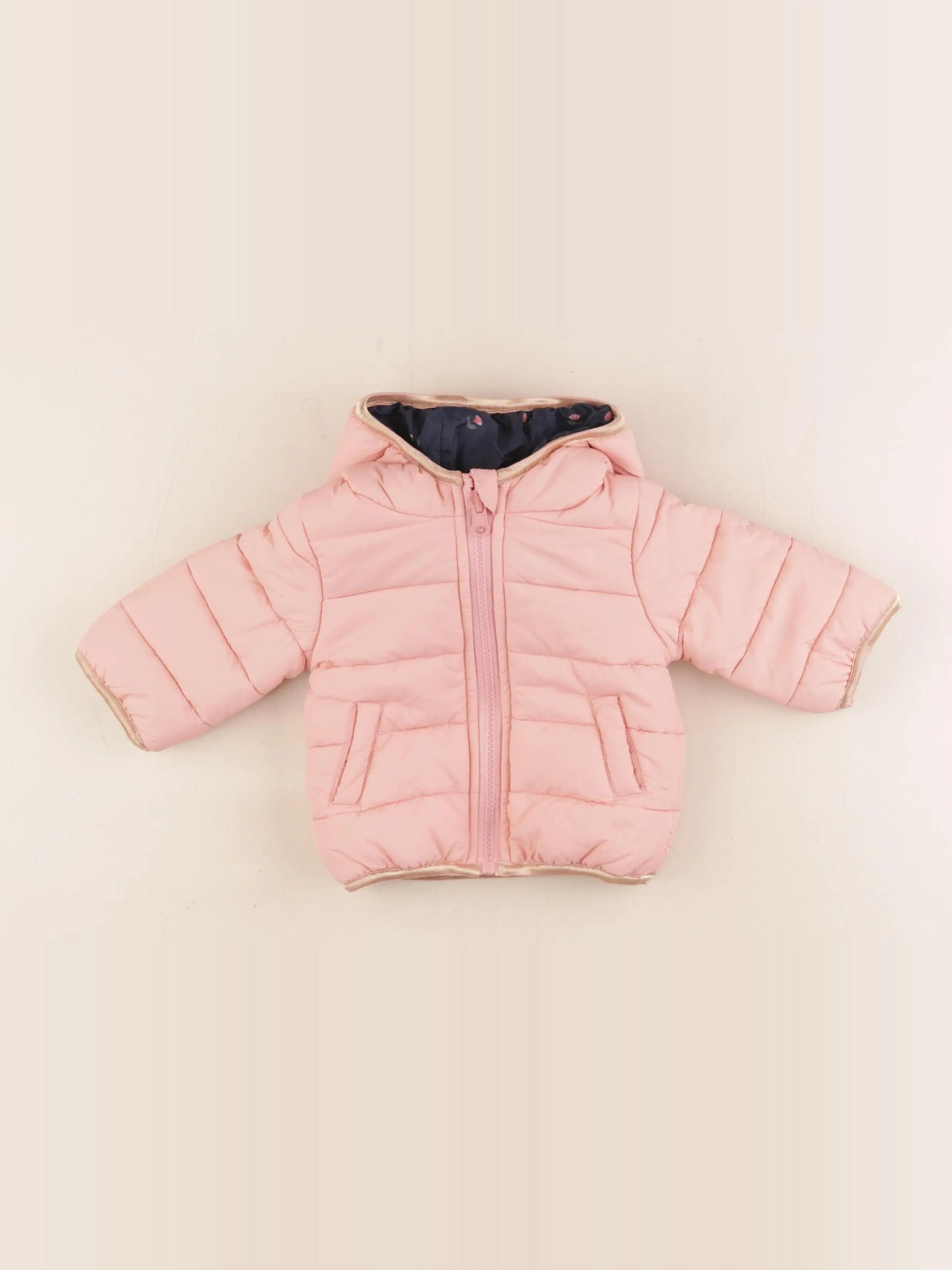 Vertbaudet - doudoune rose - 0/3 mois