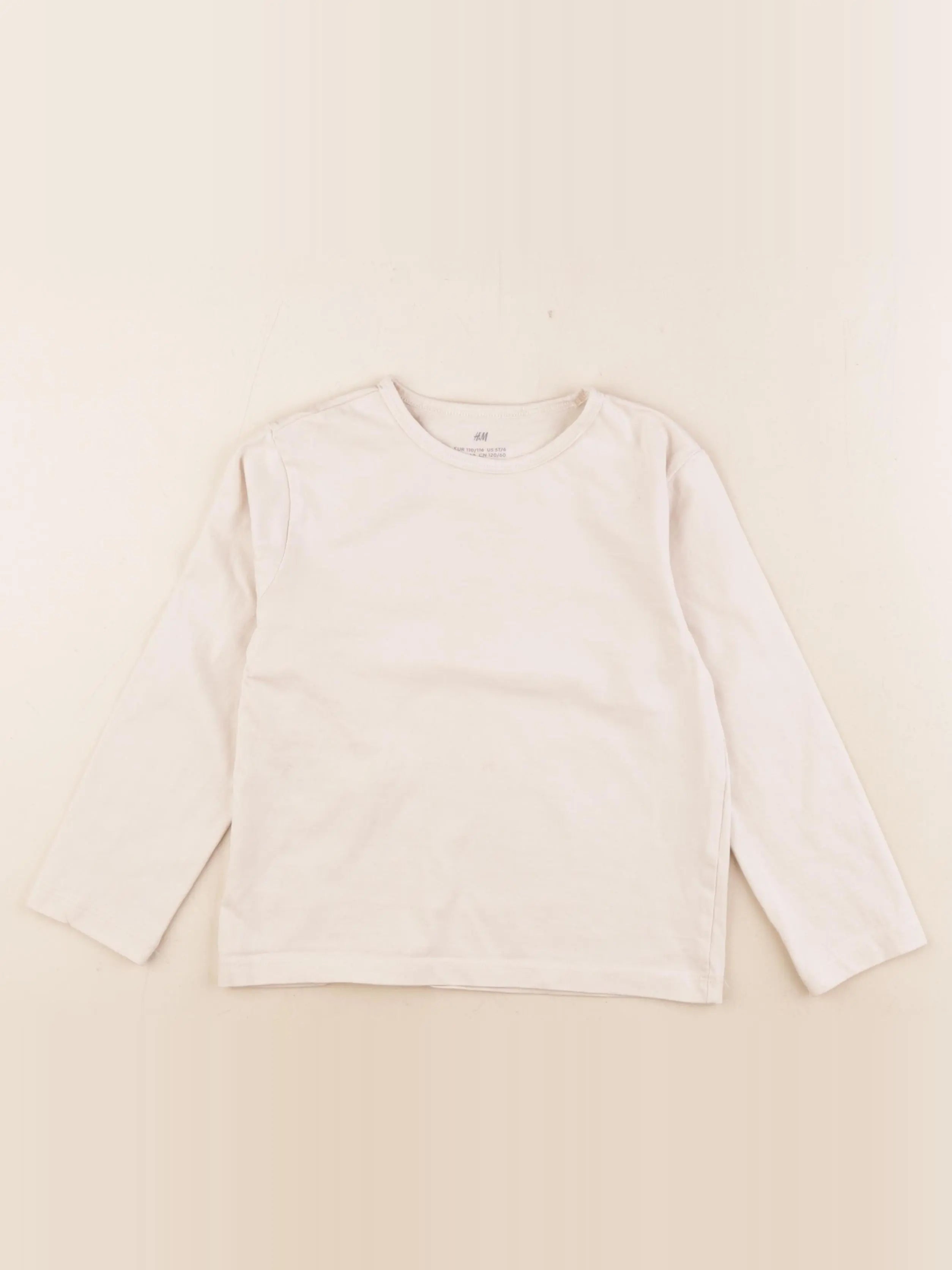 H&M - tee-shirt beige - 4/6 ans