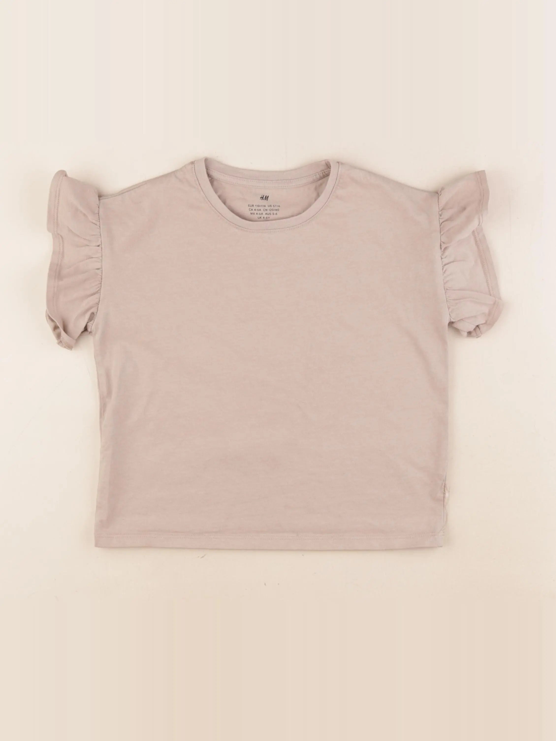 H&M - tee-shirt marron - 4/6 ans