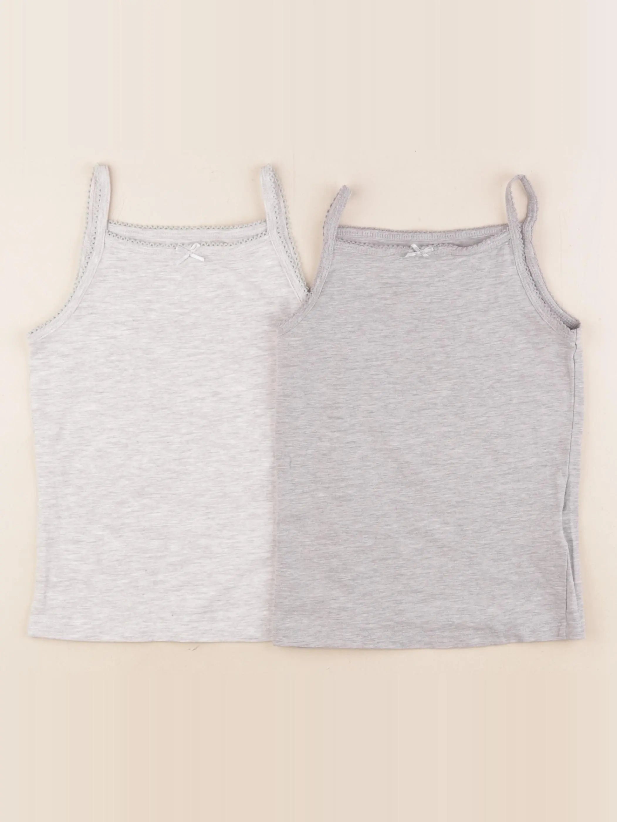 H&M - lot de 2 maillots de corps gris - 4/6 ans