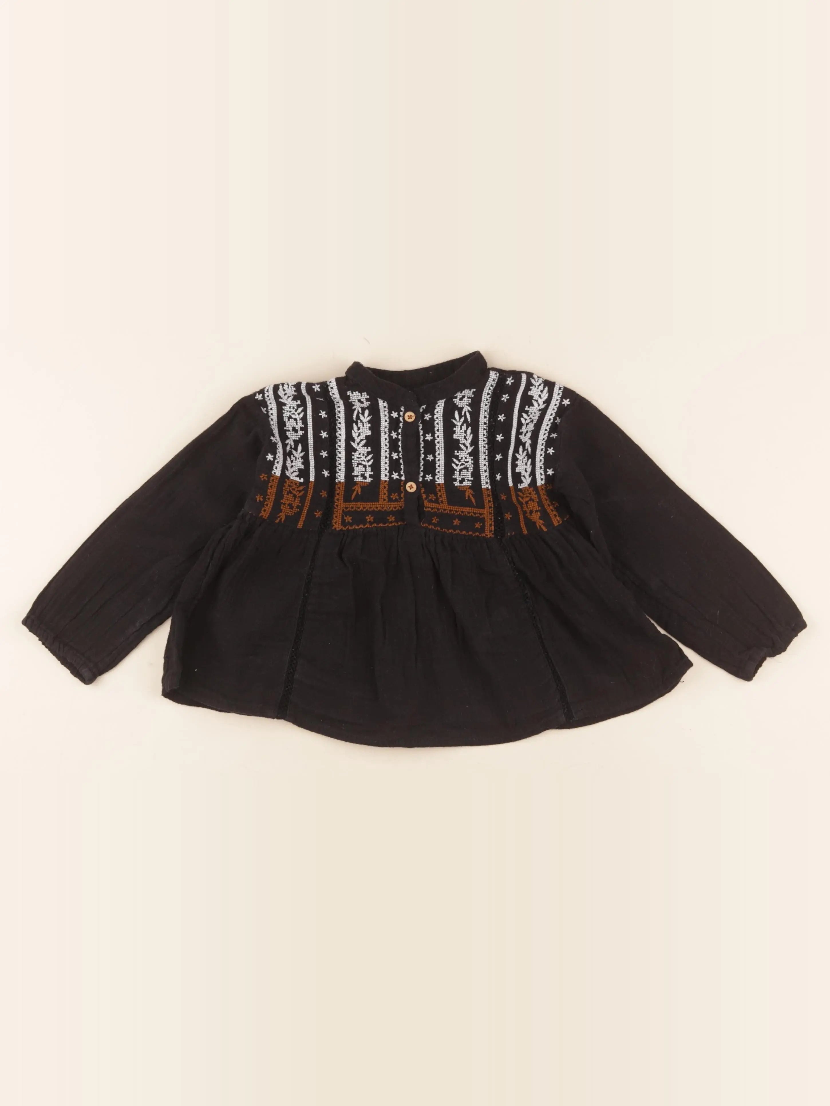 Zara - blouse noir - 18/24 mois