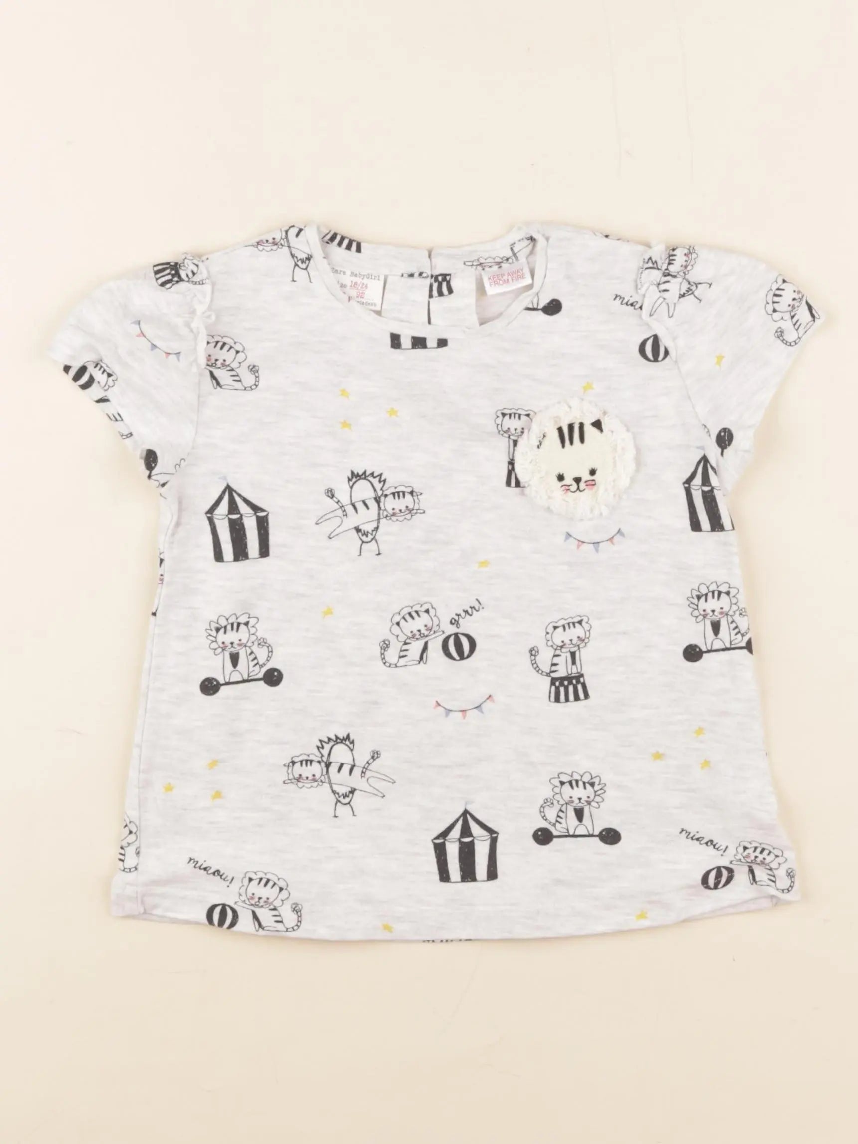 Zara - tee-shirt gris - 18/24 mois