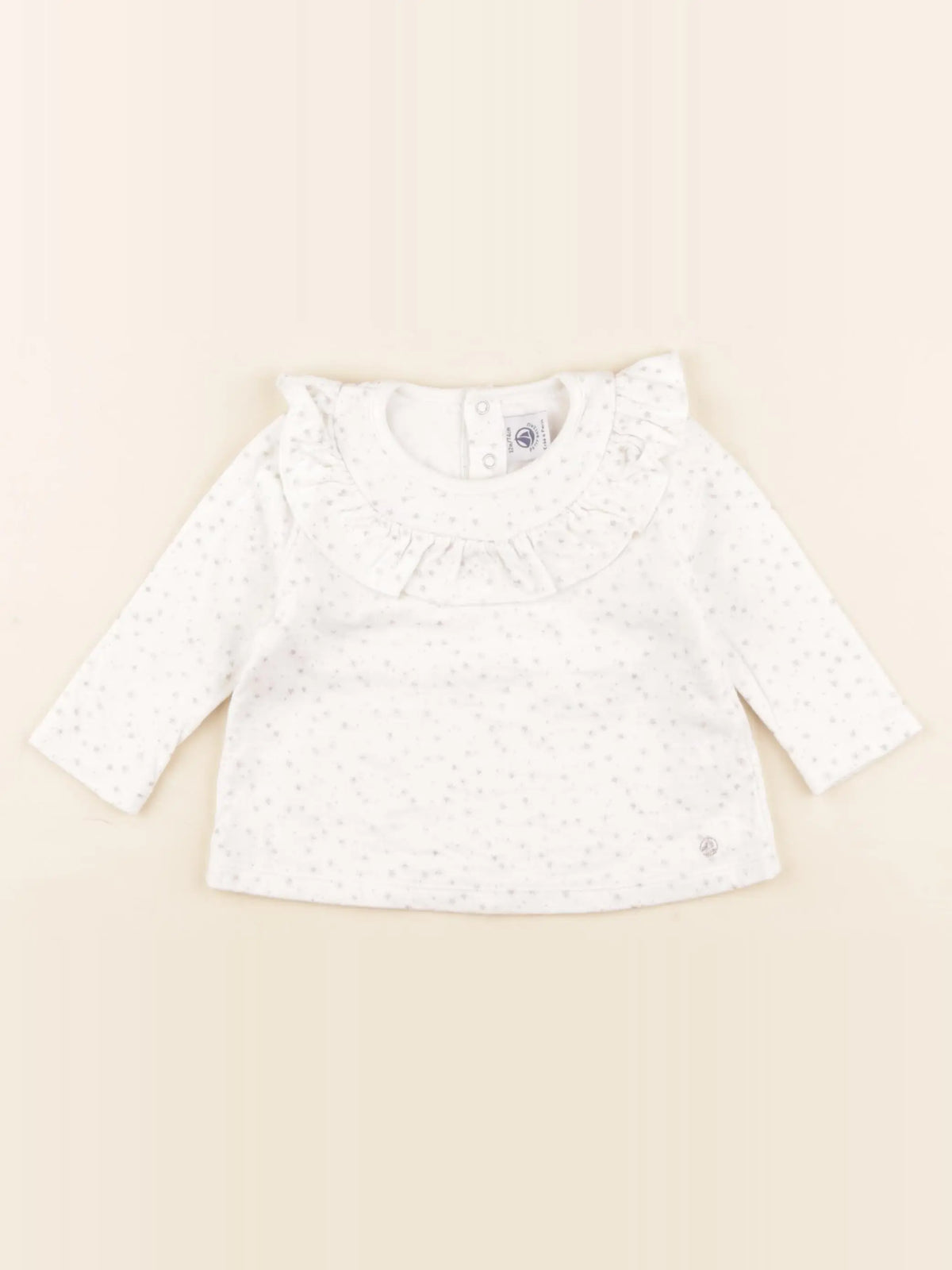 Petit Bateau - tee-shirt blanc, argent - 12 mois