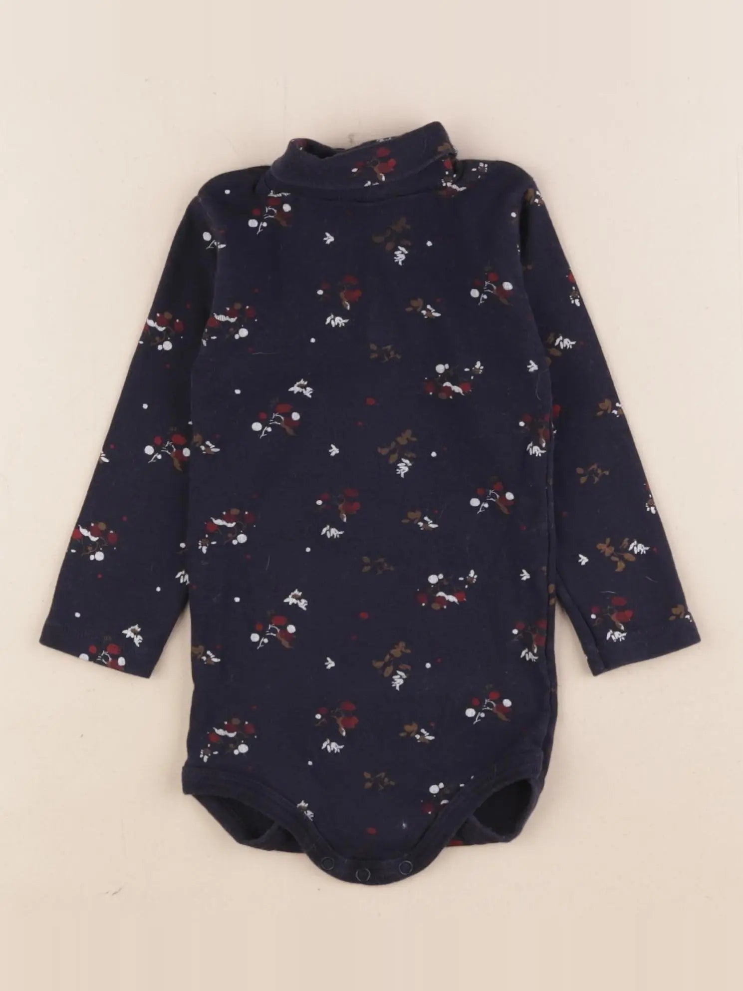 Petit Bateau - body à col bleu - 12 mois
