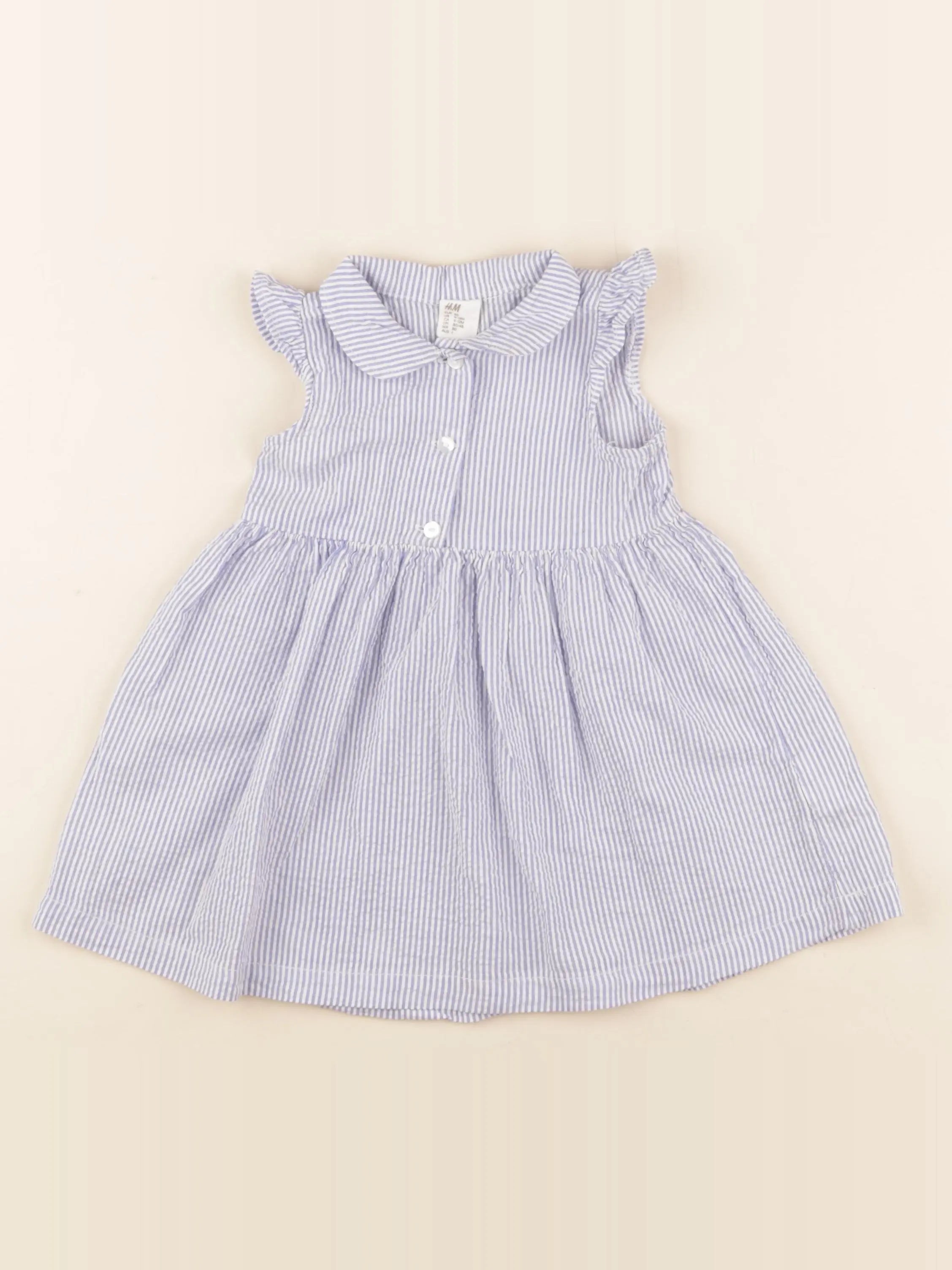 H&M - robe bleu - 9/12 mois