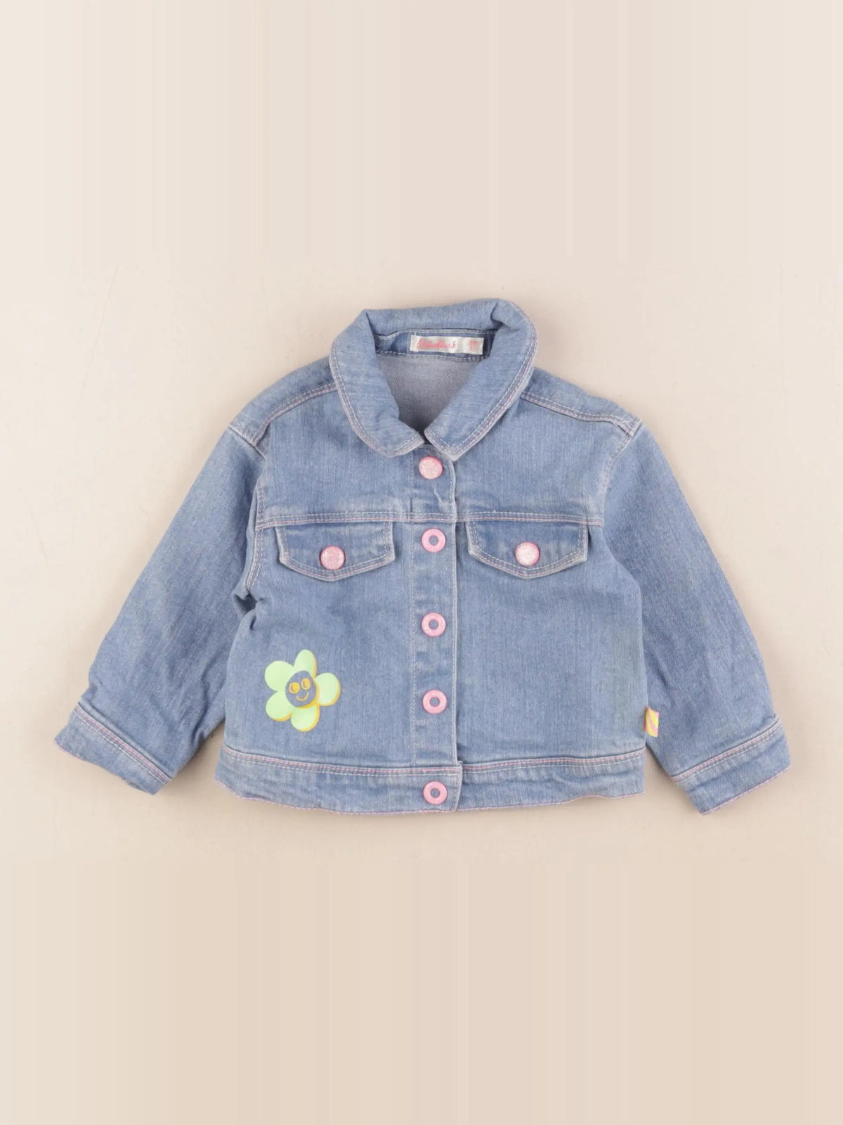 Billie Blush - veste imprimé au dos bleu - 6 mois