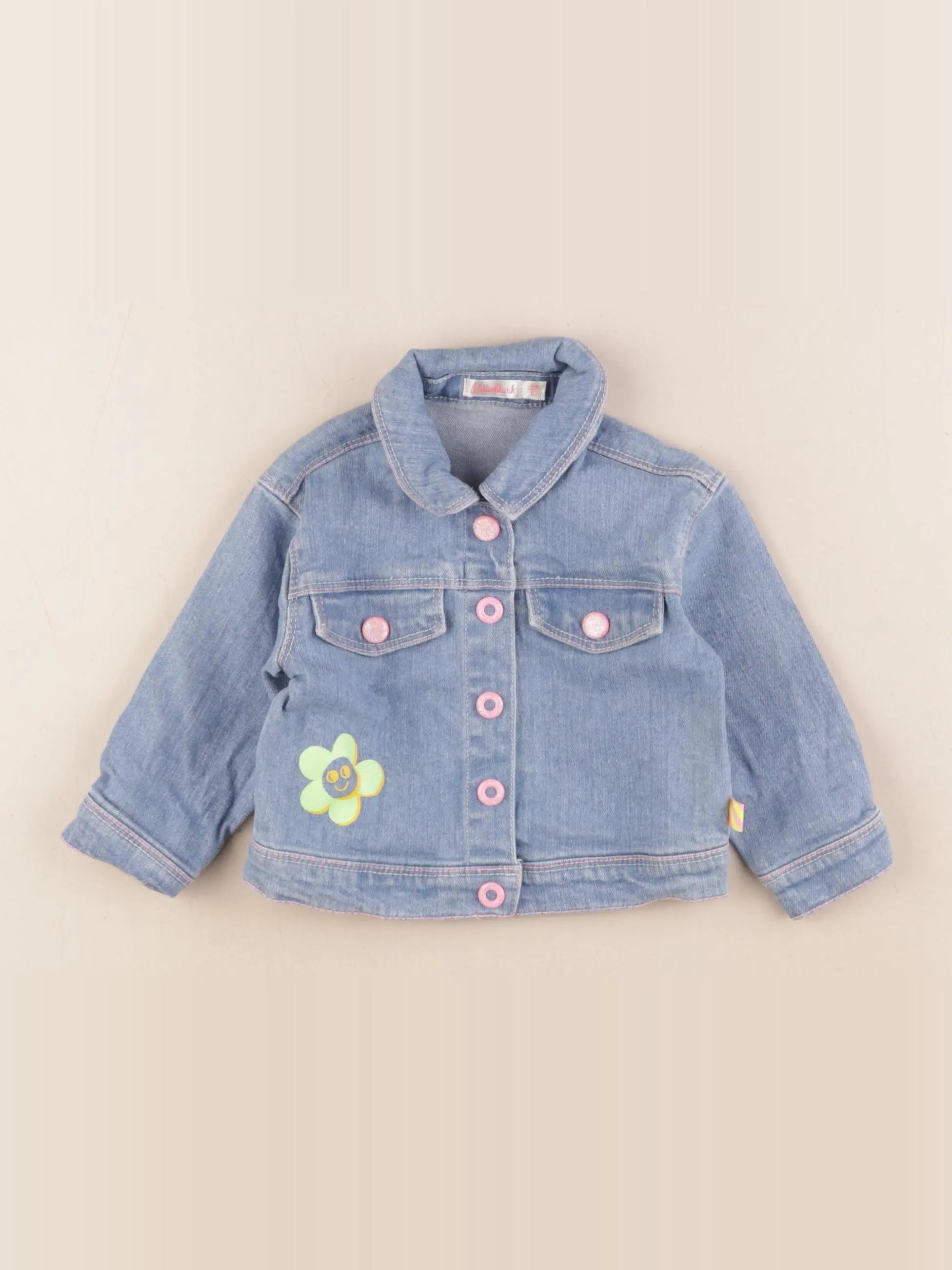 Billie Blush - veste imprimé au dos bleu - 6 mois