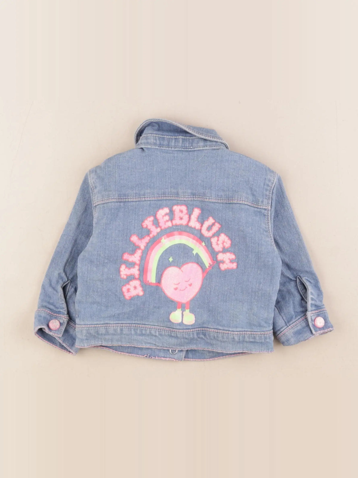 Billie Blush - veste imprimé au dos bleu - 6 mois