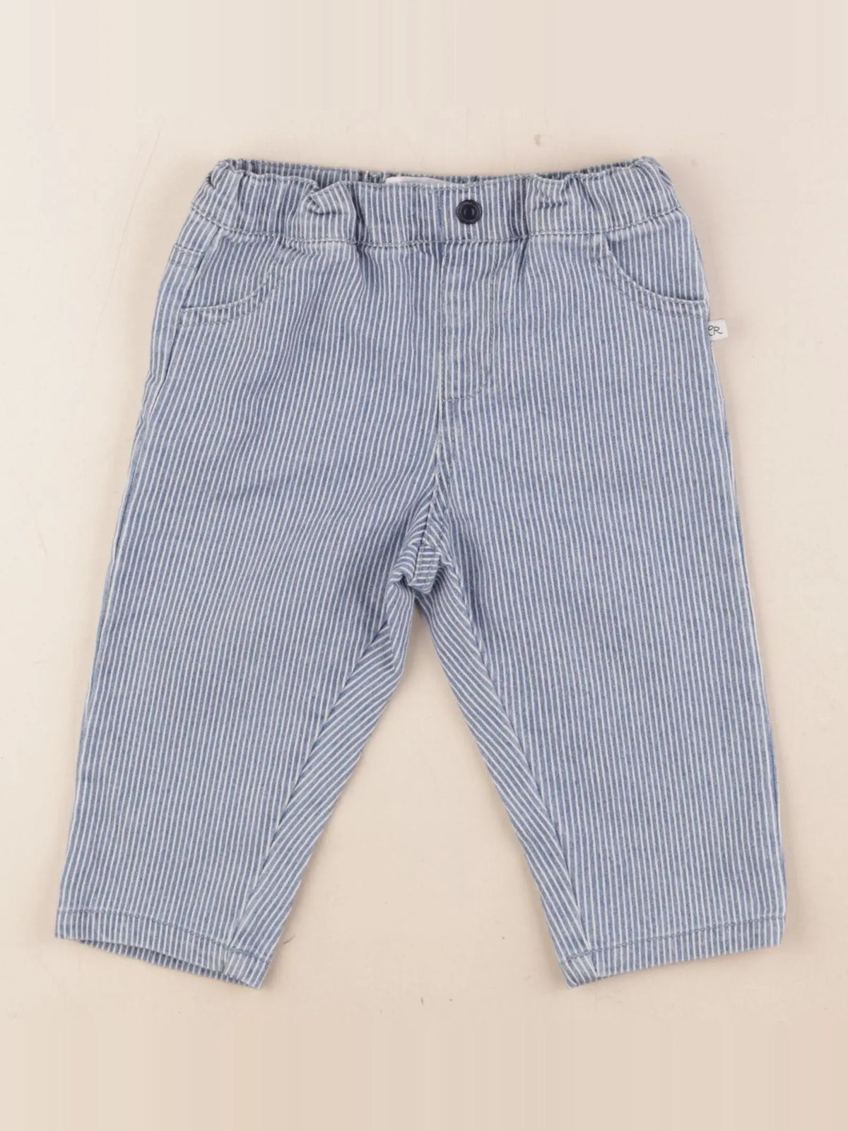 Cadet Rousselle - pantalon bleu, blanc - 12 mois