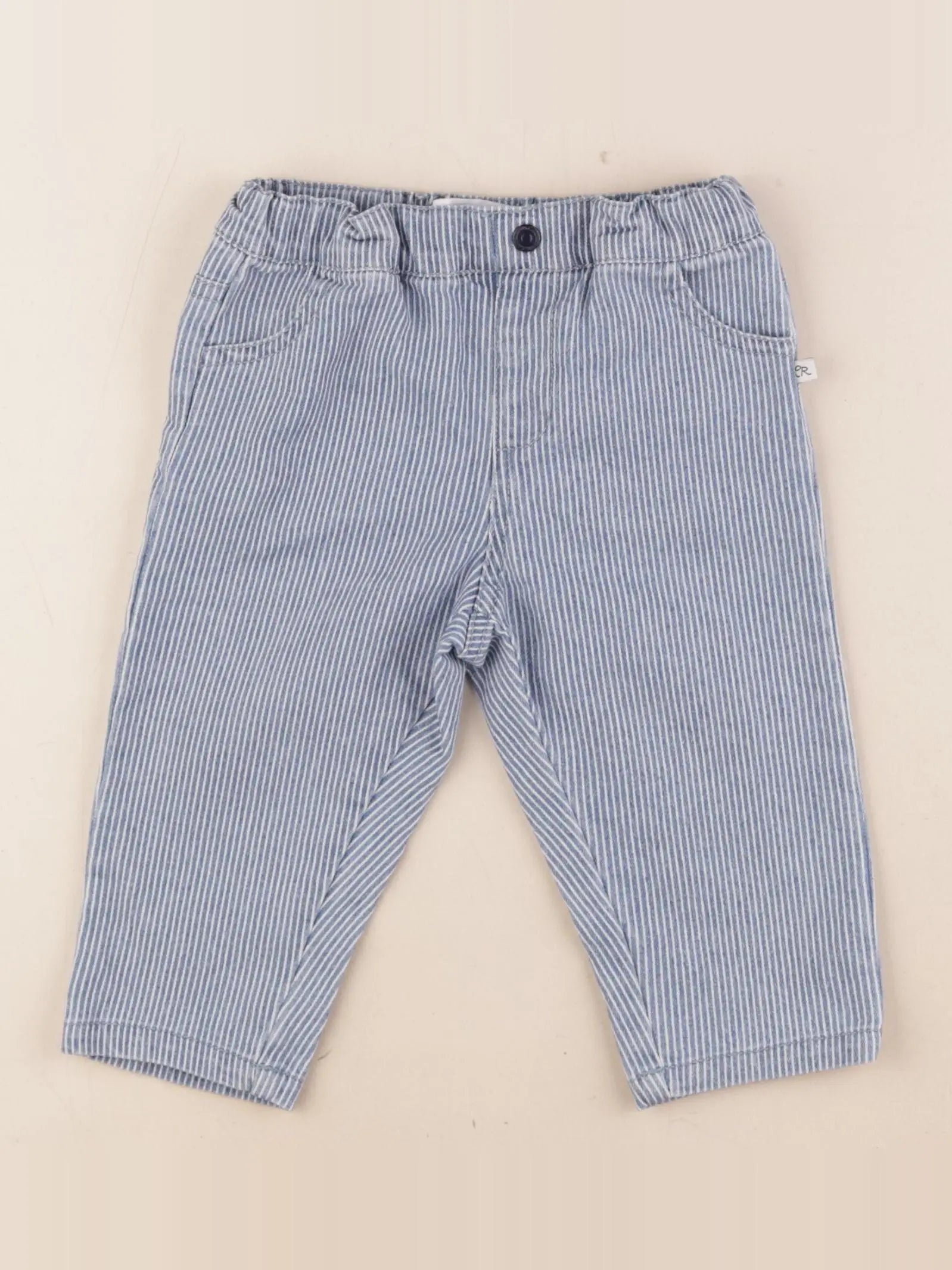 Cadet Rousselle - pantalon bleu, blanc - 12 mois