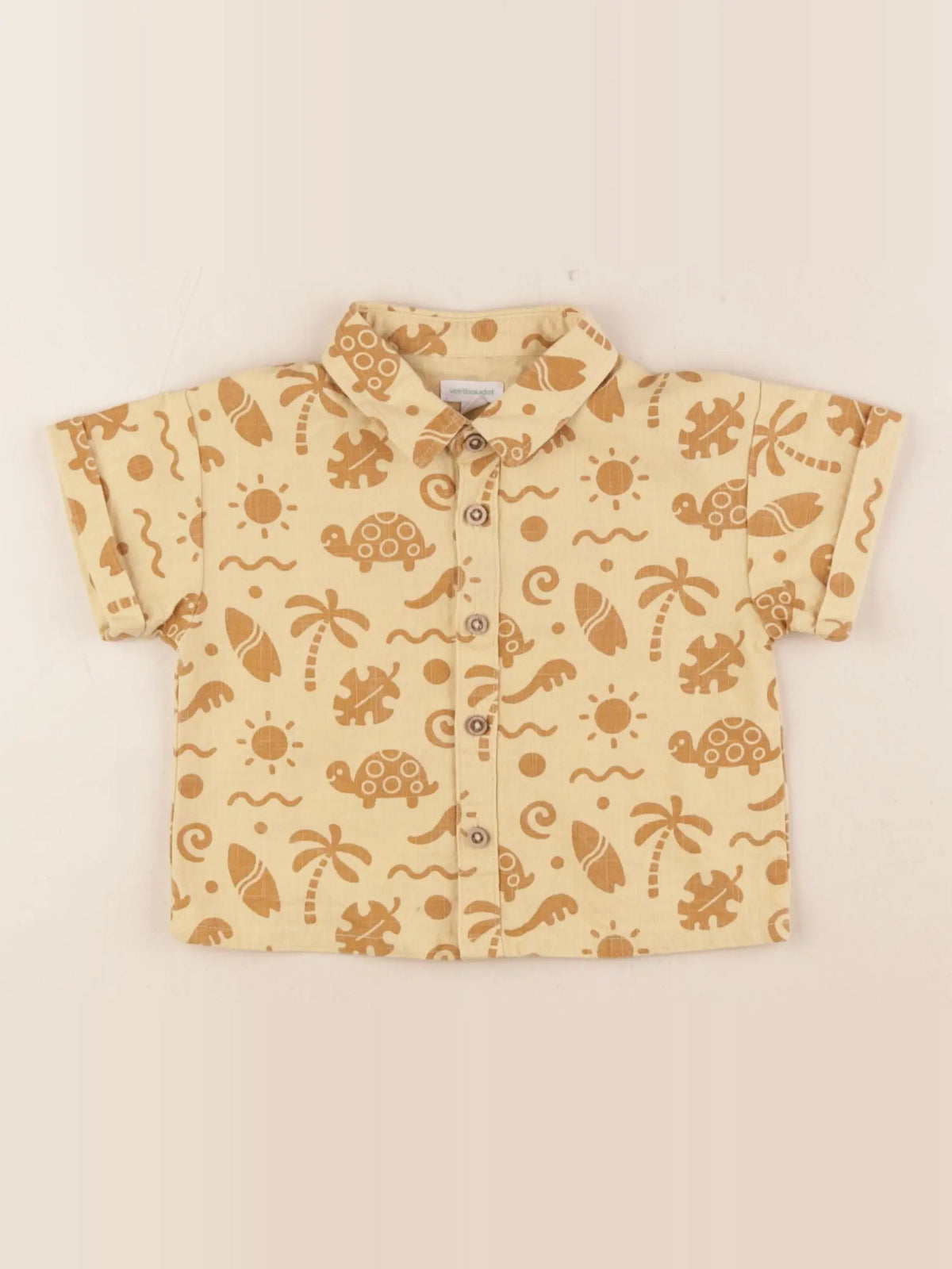 Vertbaudet - chemise jaune - 12 mois