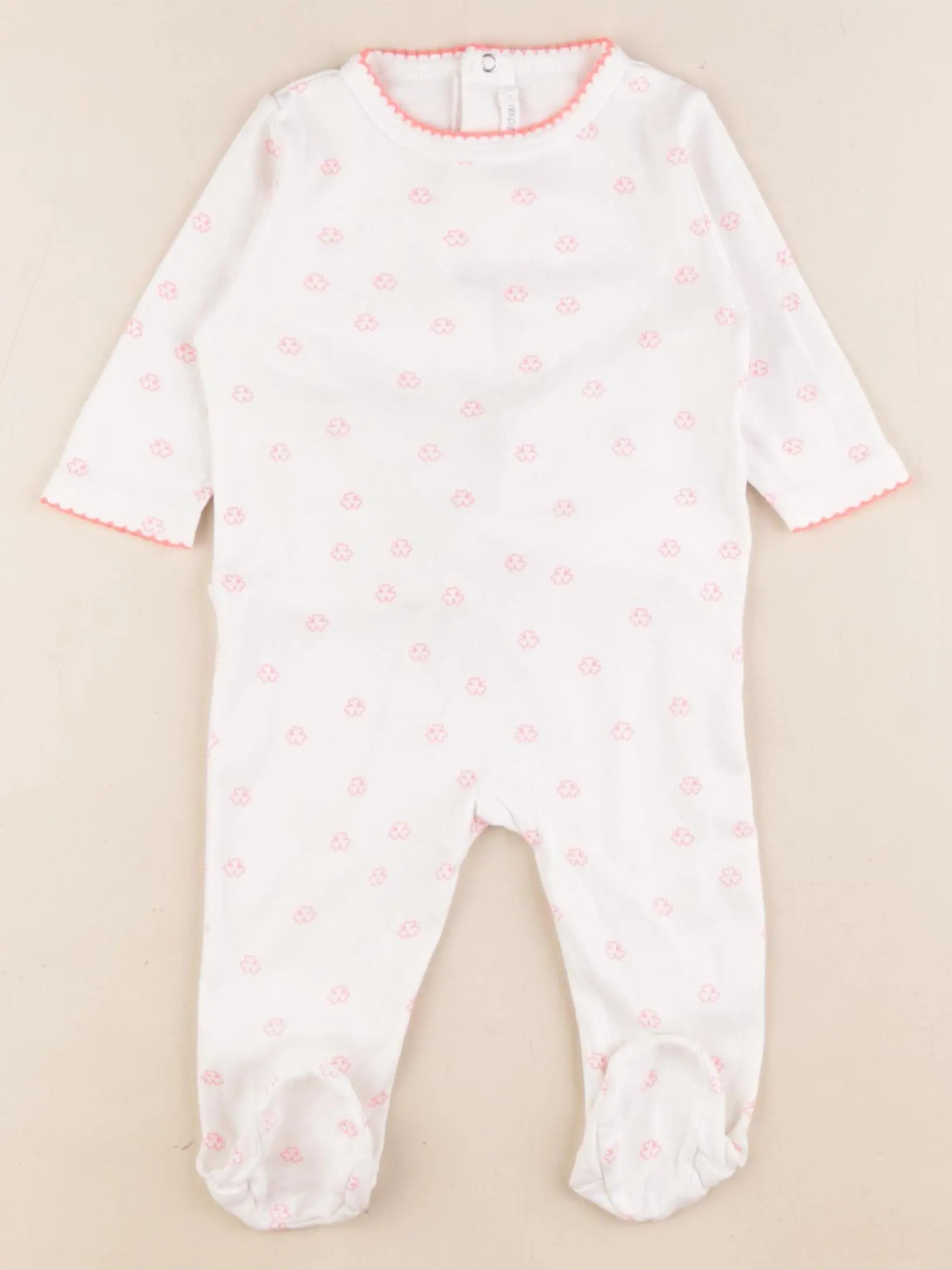 Boutchou - pyjama coton blanc - 6 mois