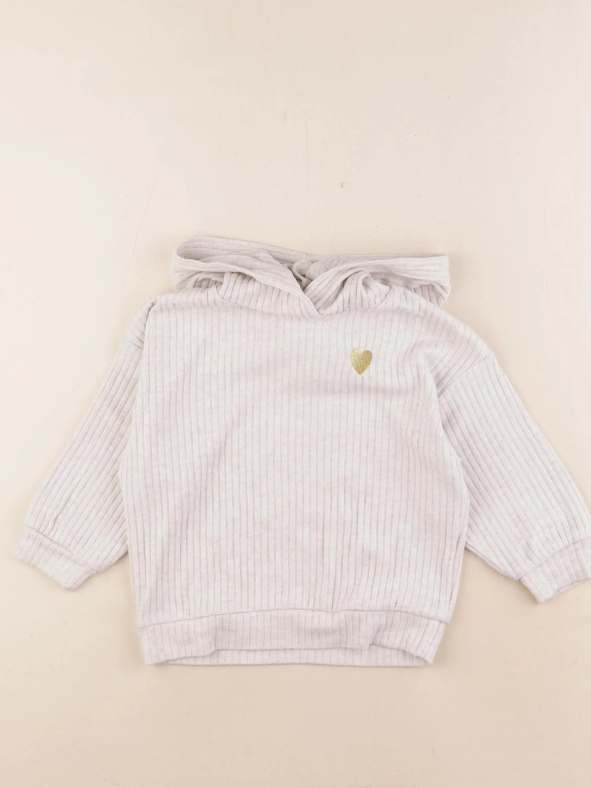 H&M - pull gris, or - 3/4 ans