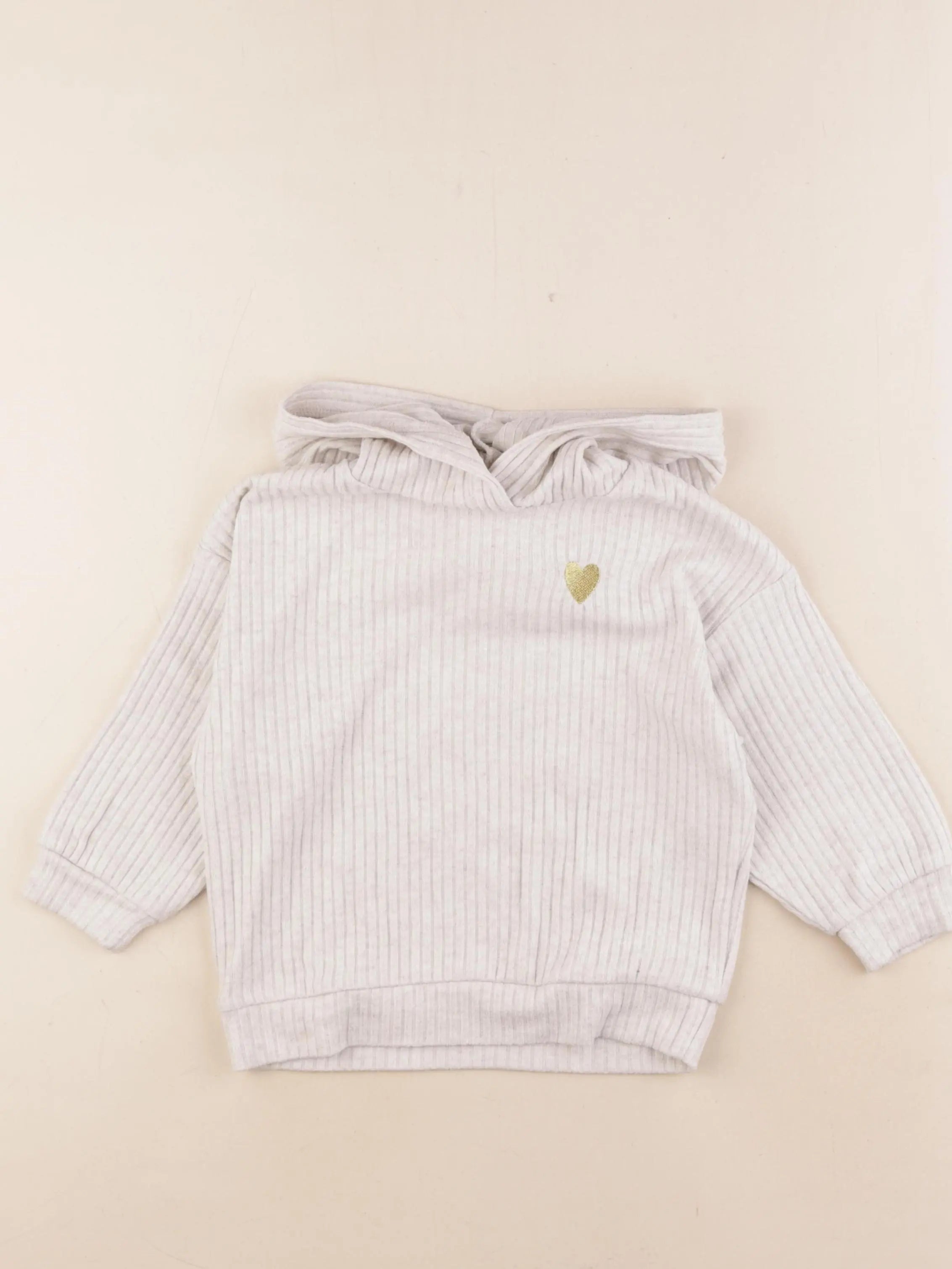 H&M - pull gris, or - 3/4 ans