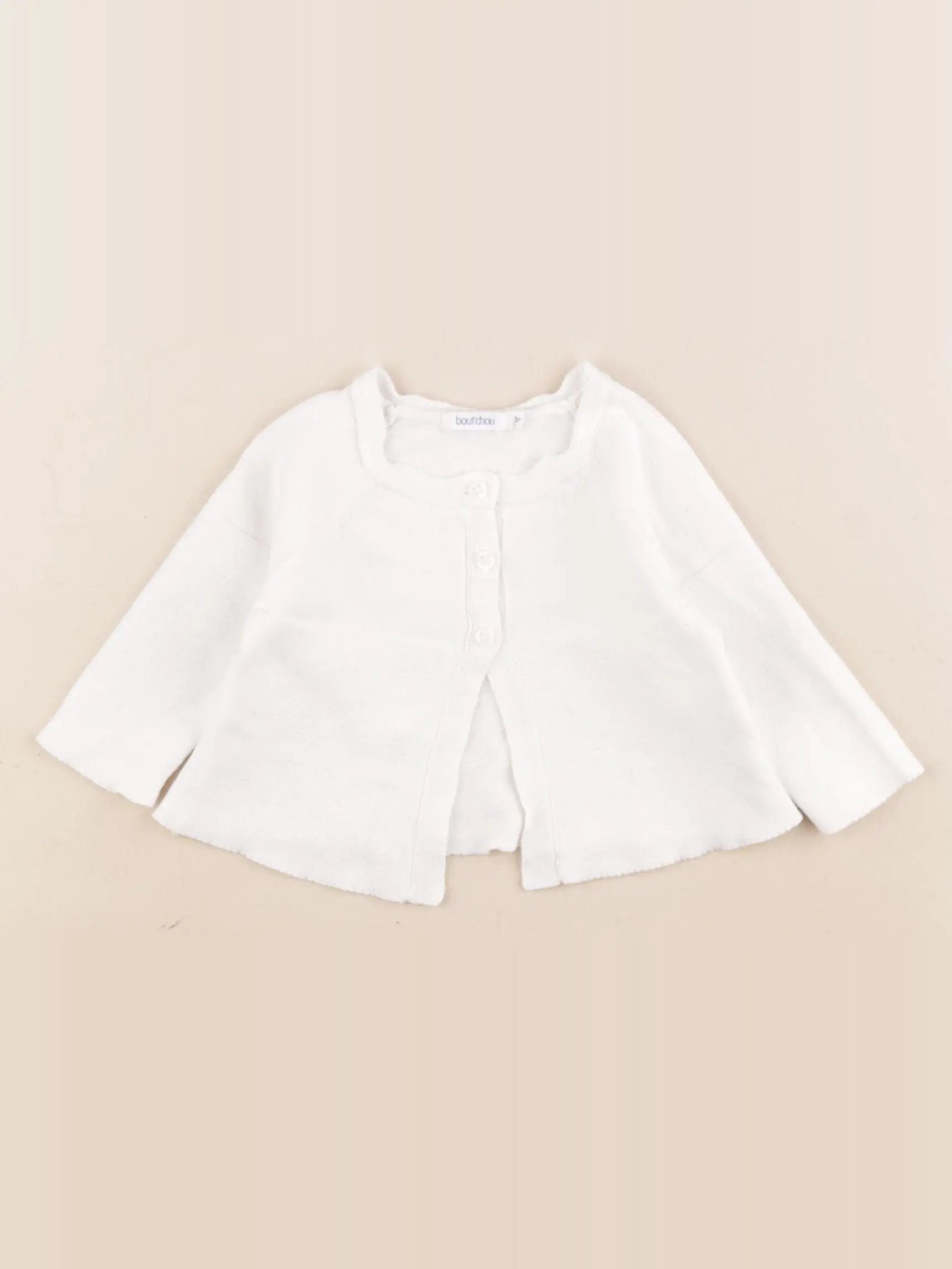 Boutchou - gilet blanc - 3 mois