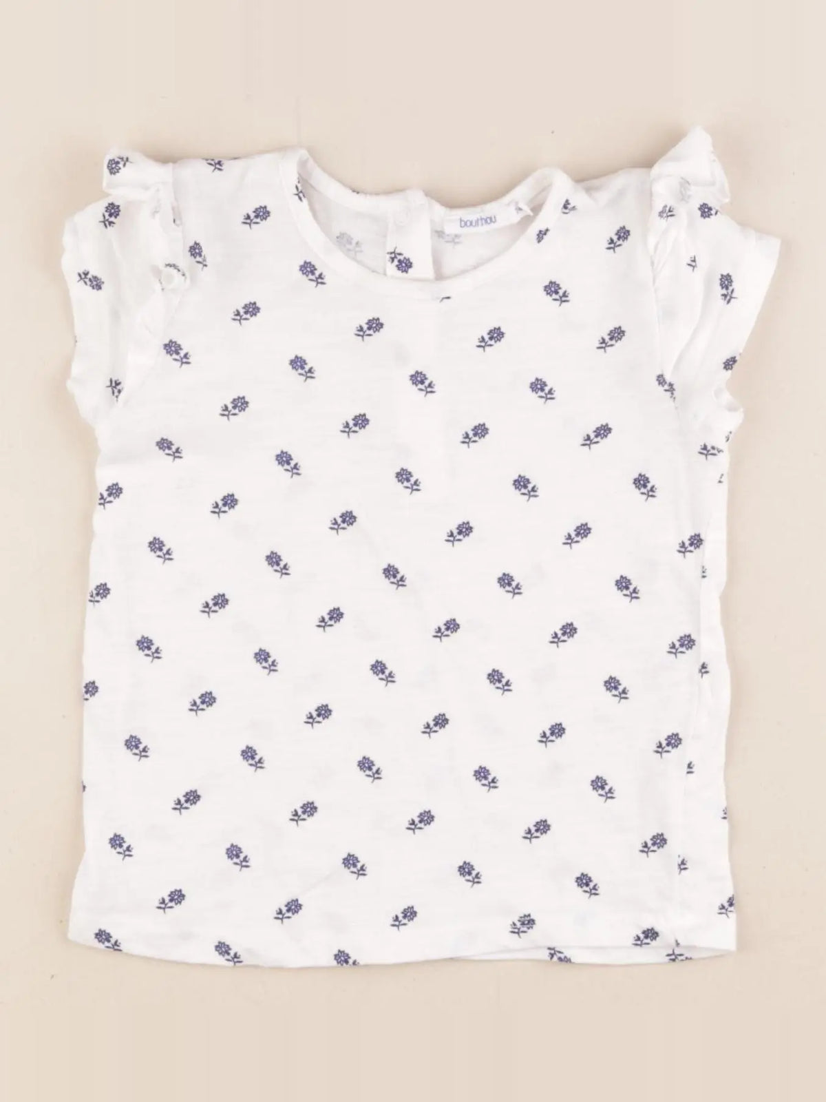 Boutchou - tee-shirt blanc, bleu - 24 mois