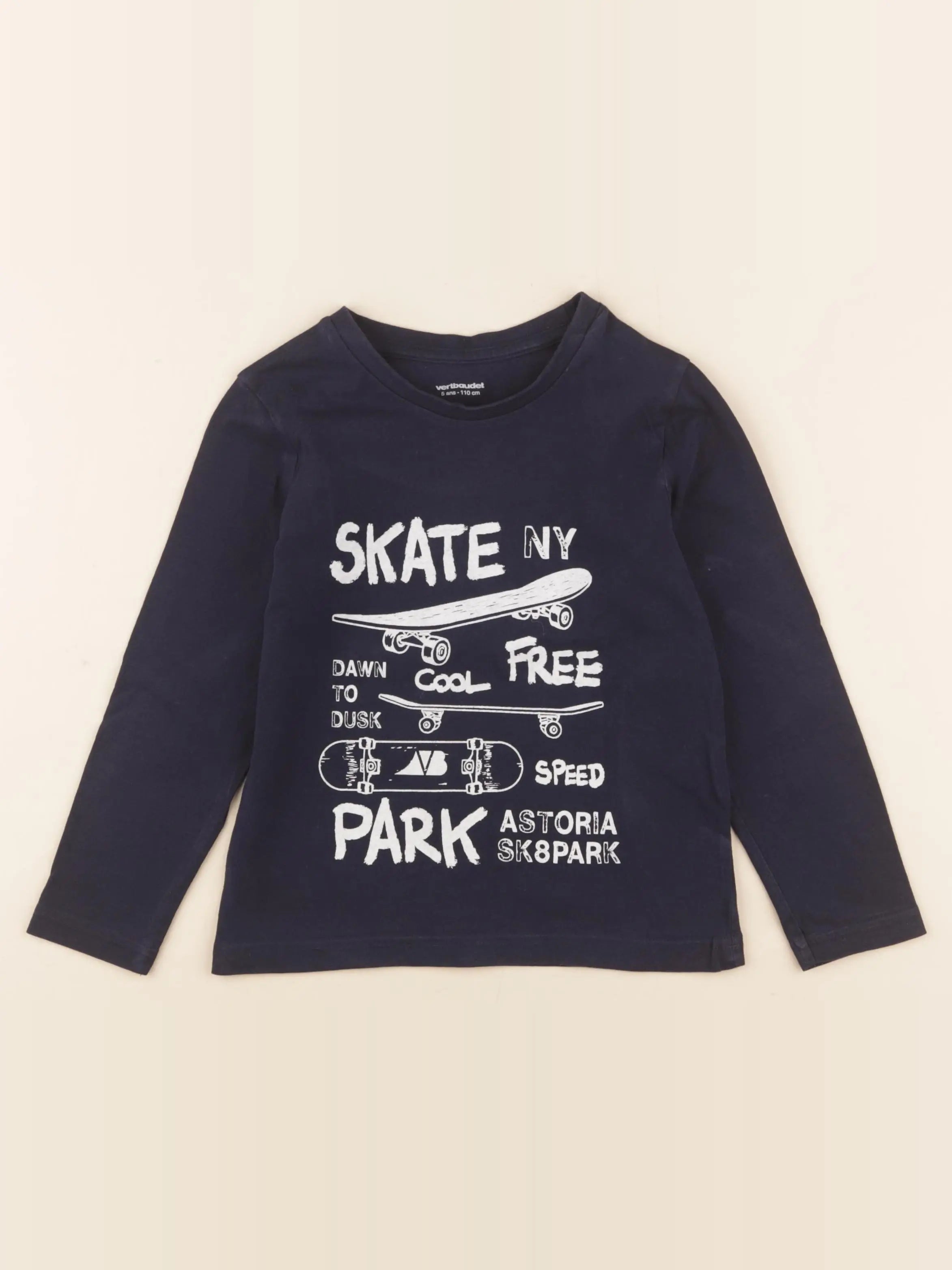 Vertbaudet - tee-shirt bleu - 5 ans