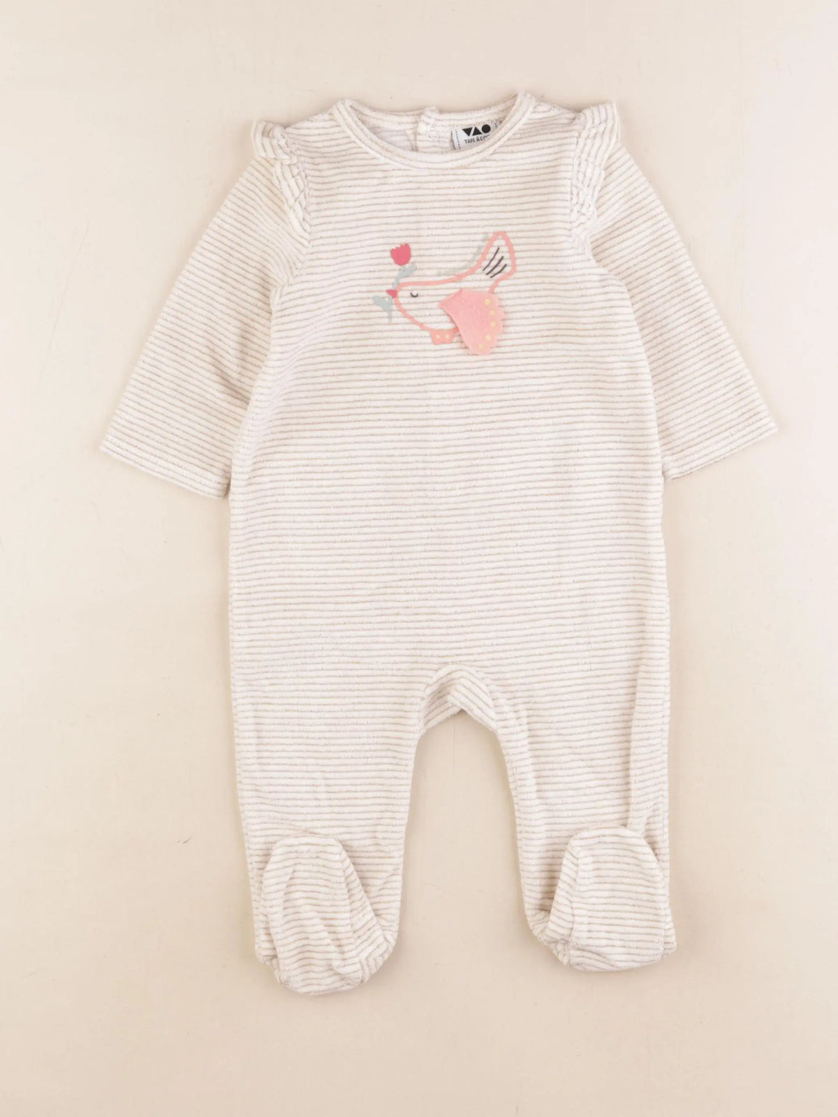 Tape à l'oeil - pyjama velours or, beige - 6 mois