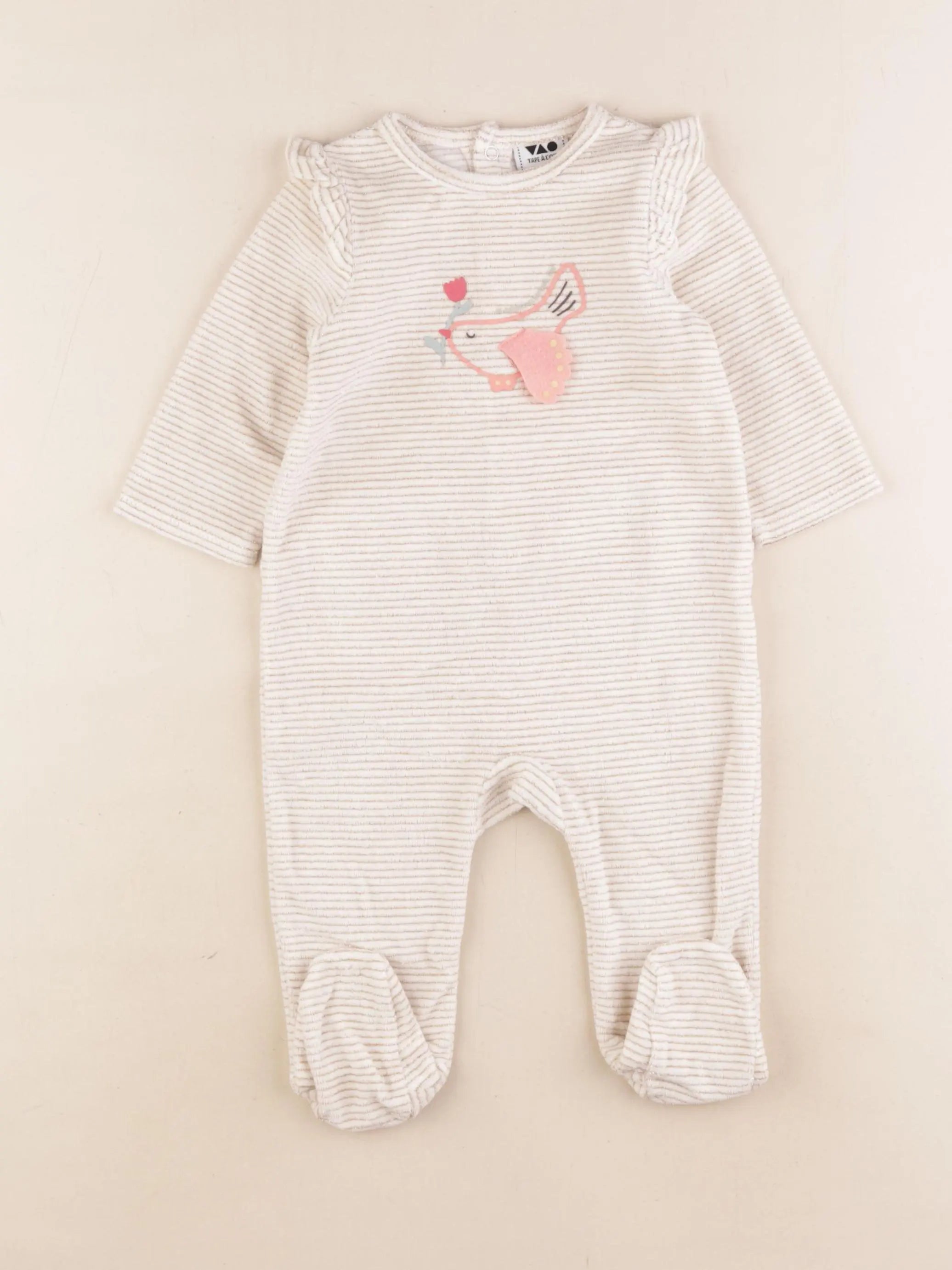 Tape à l'oeil - pyjama velours or, beige - 6 mois
