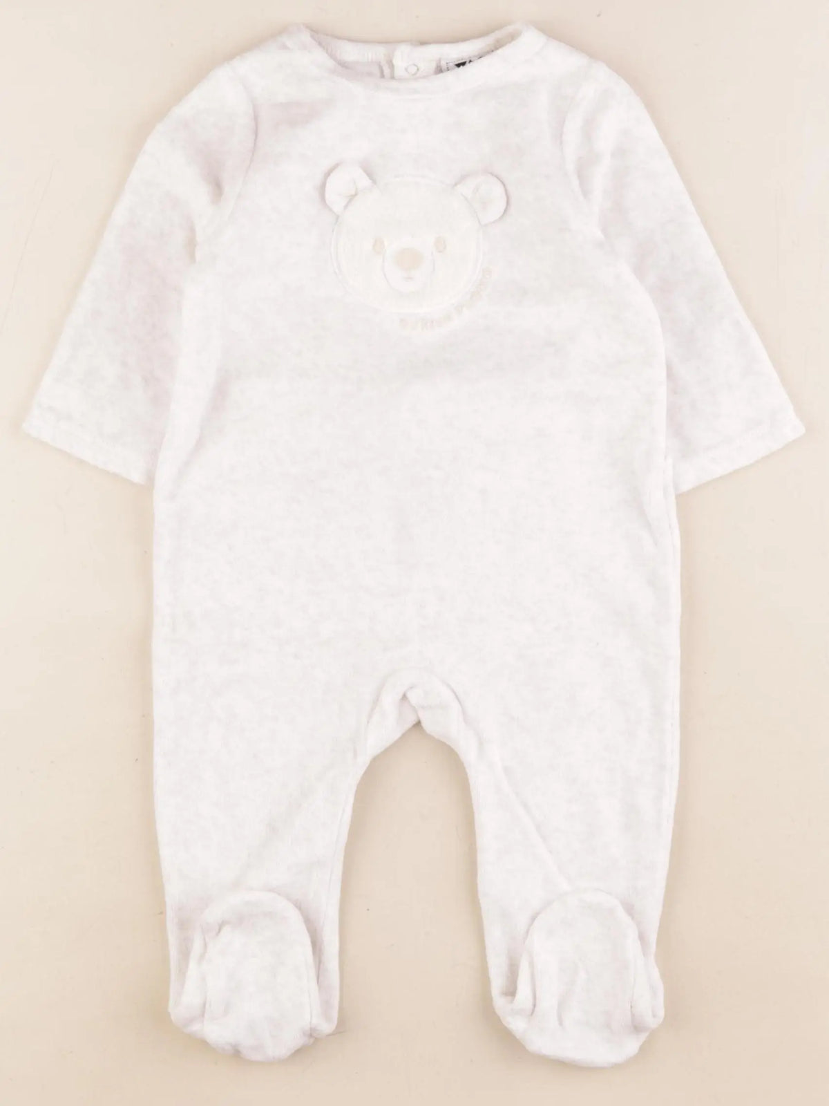 Tape à l'oeil - pyjama velours beige - 6 mois