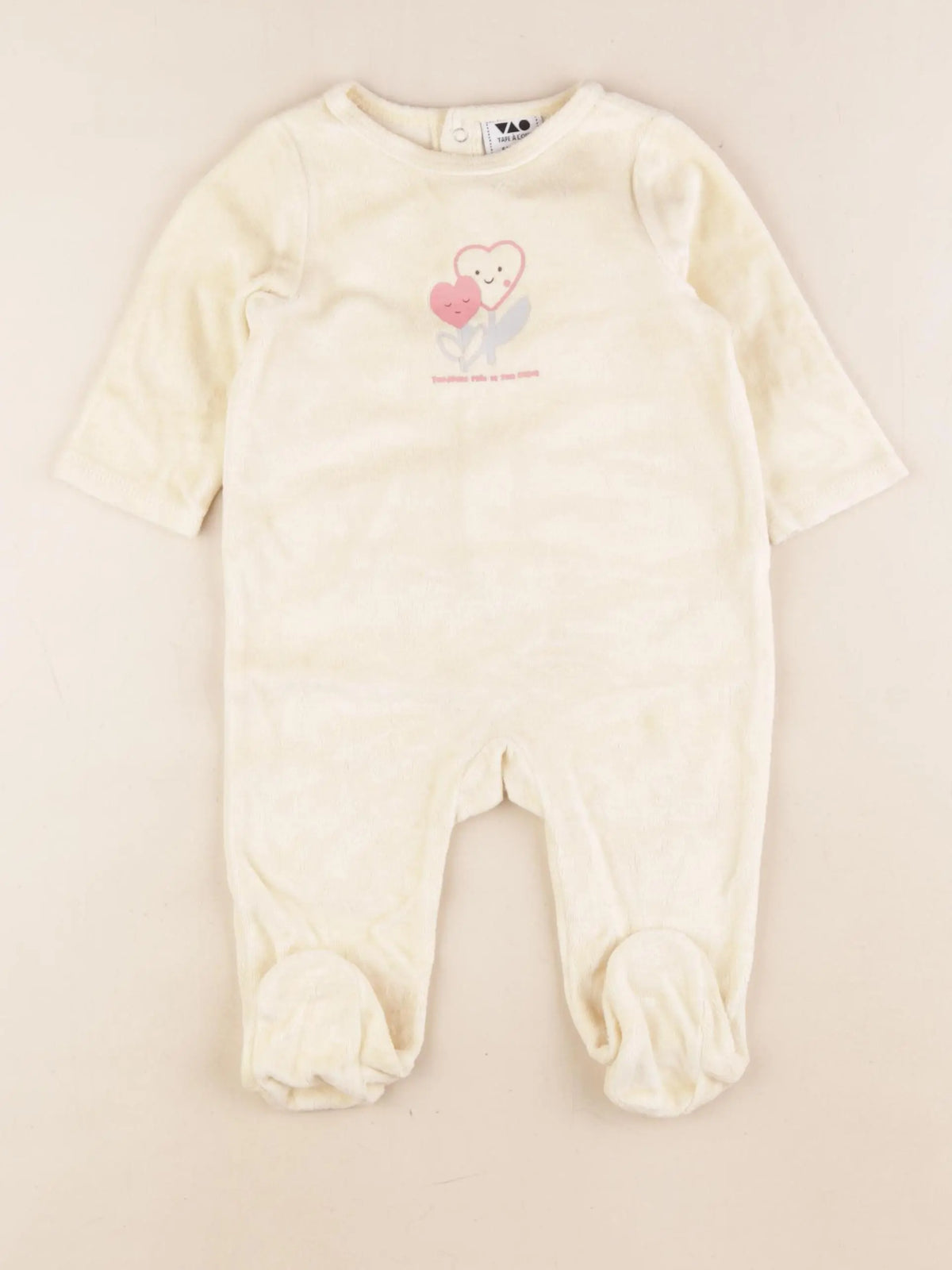 Tape à l'oeil - pyjama velours jaune - 6 mois
