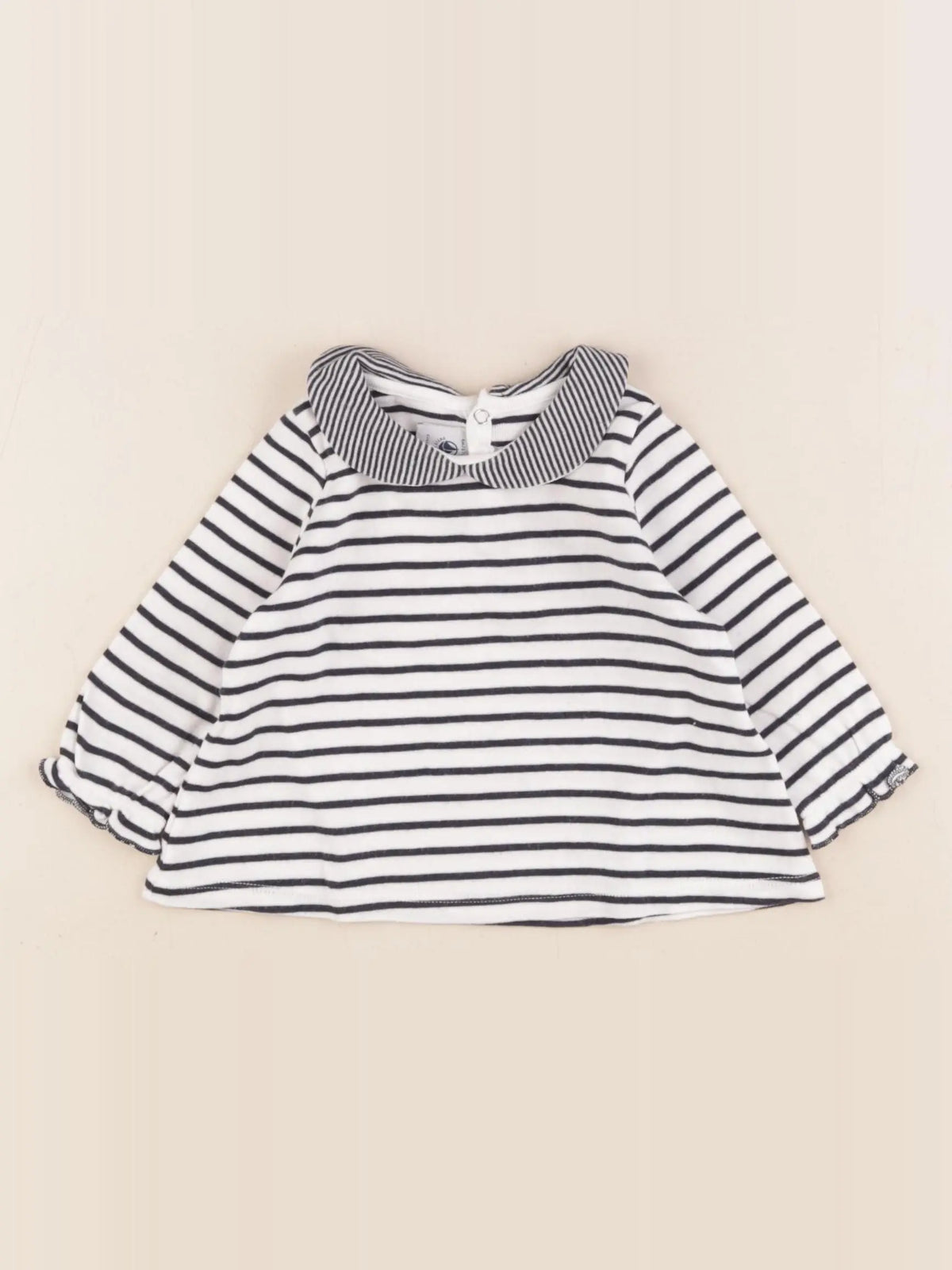 Petit Bateau - tee-shirt bleu, blanc - 6 mois