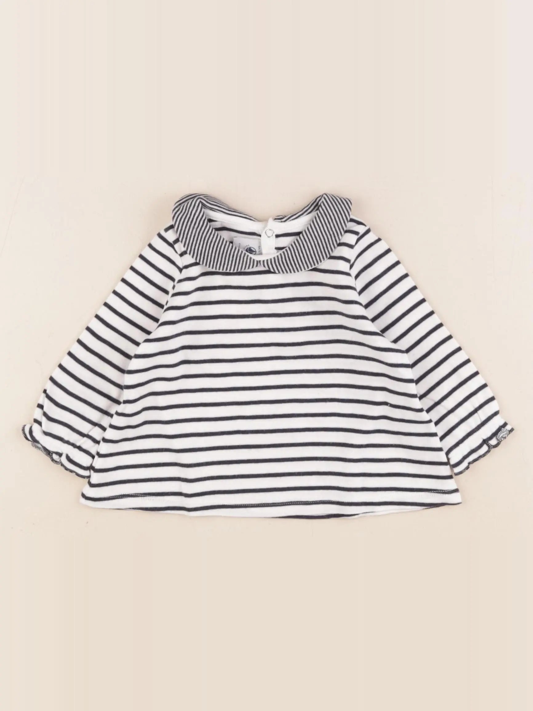Petit Bateau - tee-shirt bleu, blanc - 6 mois