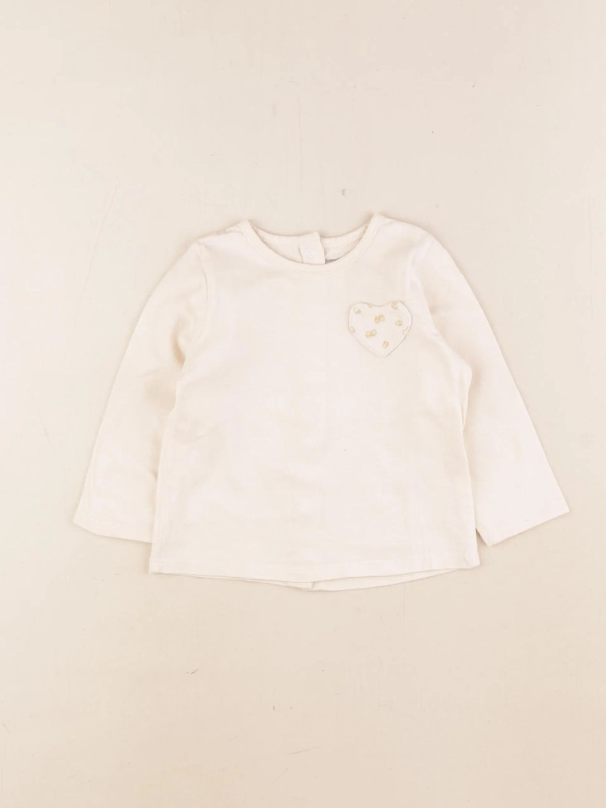 Vertbaudet - tee-shirt beige - 9 mois