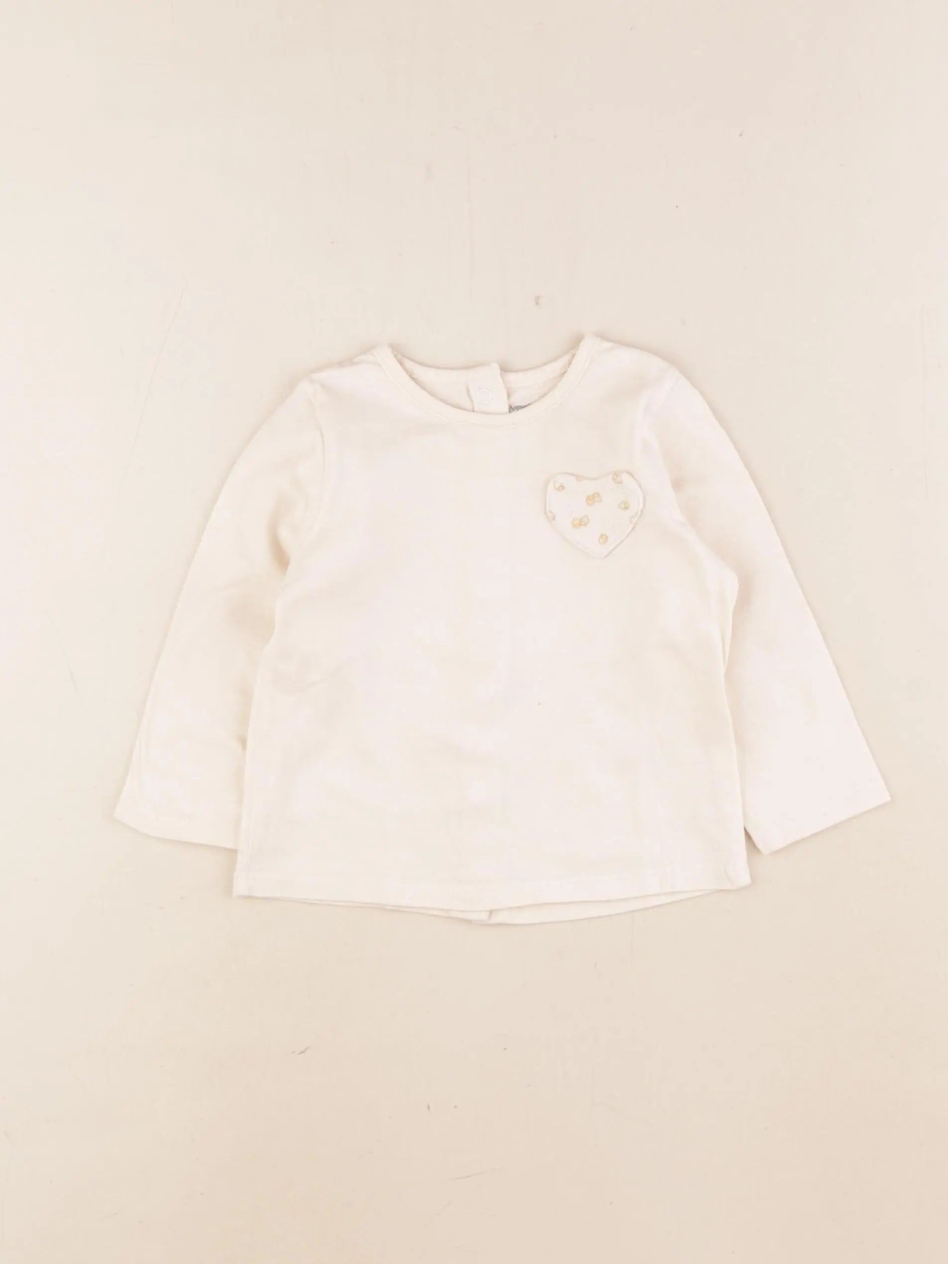 Vertbaudet - tee-shirt beige - 9 mois