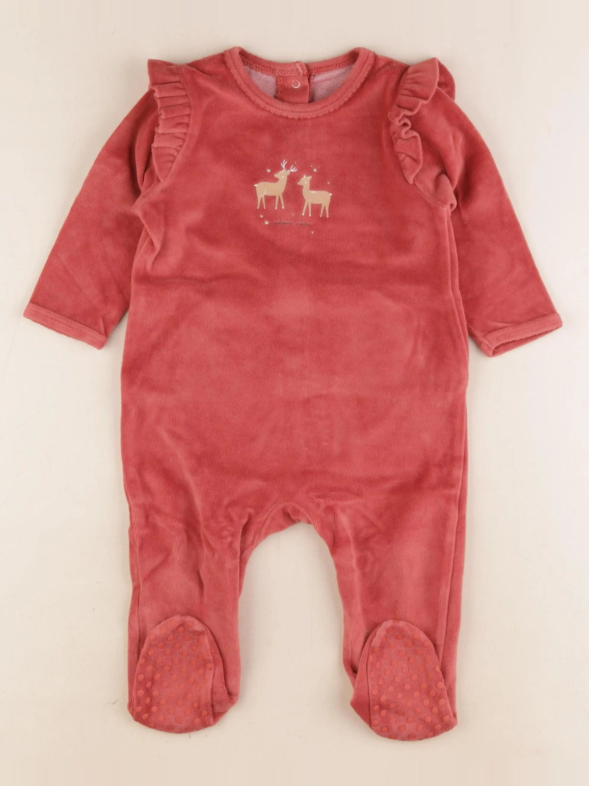 Vertbaudet - pyjama velours rouge - 12 mois