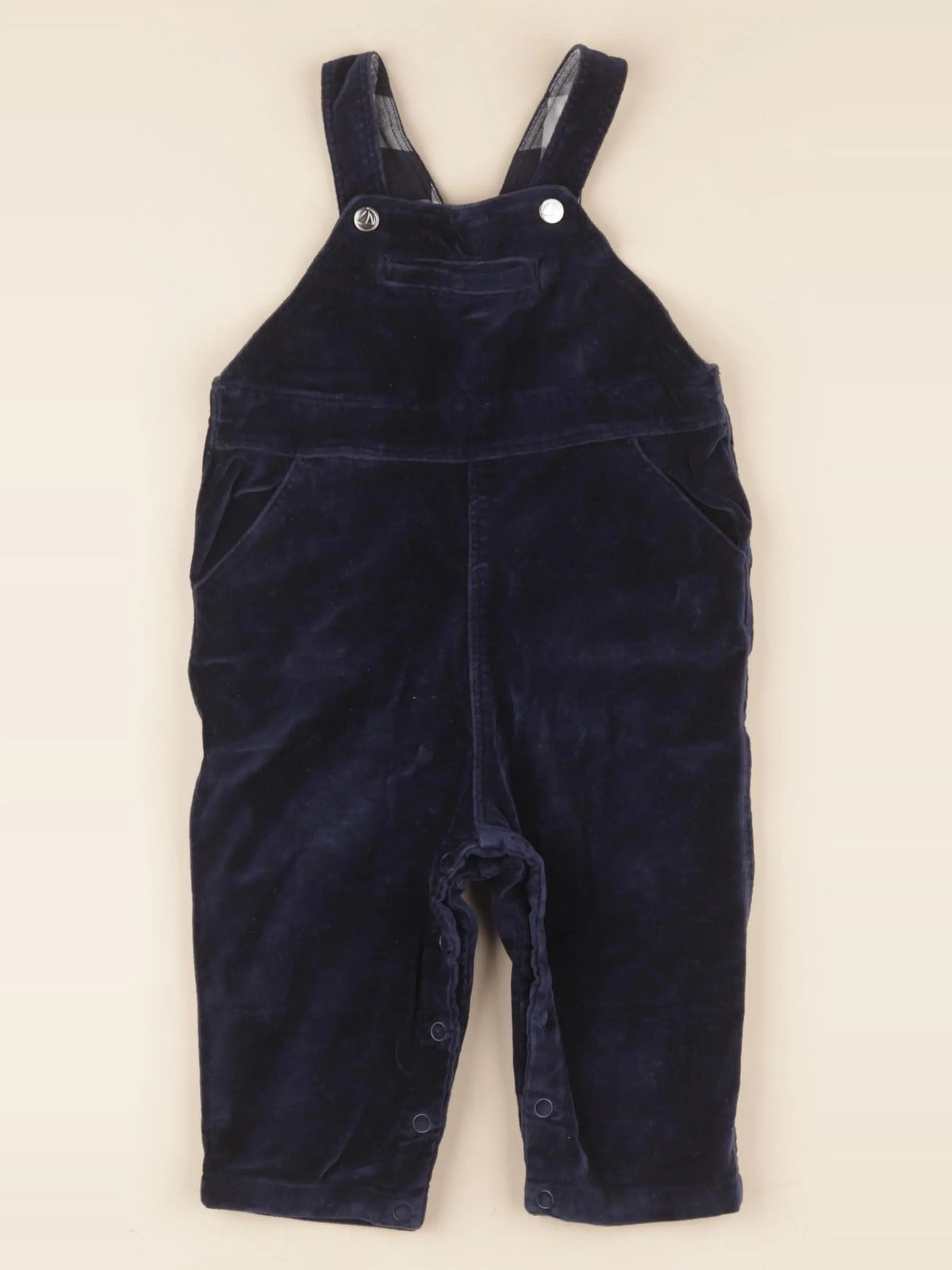 Petit Bateau - pyjama velours bleu - 12 mois