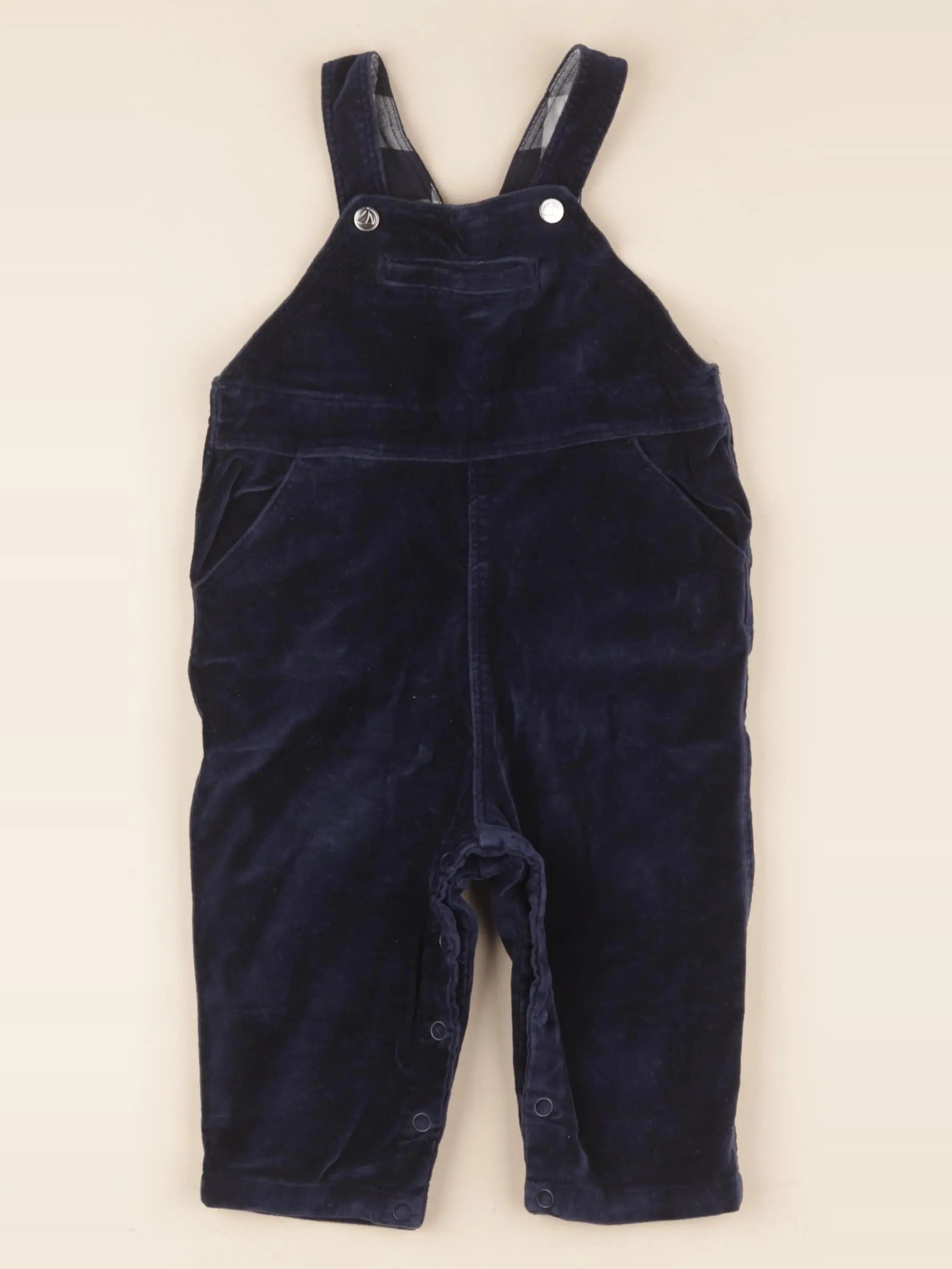 Petit Bateau - pyjama velours bleu - 12 mois