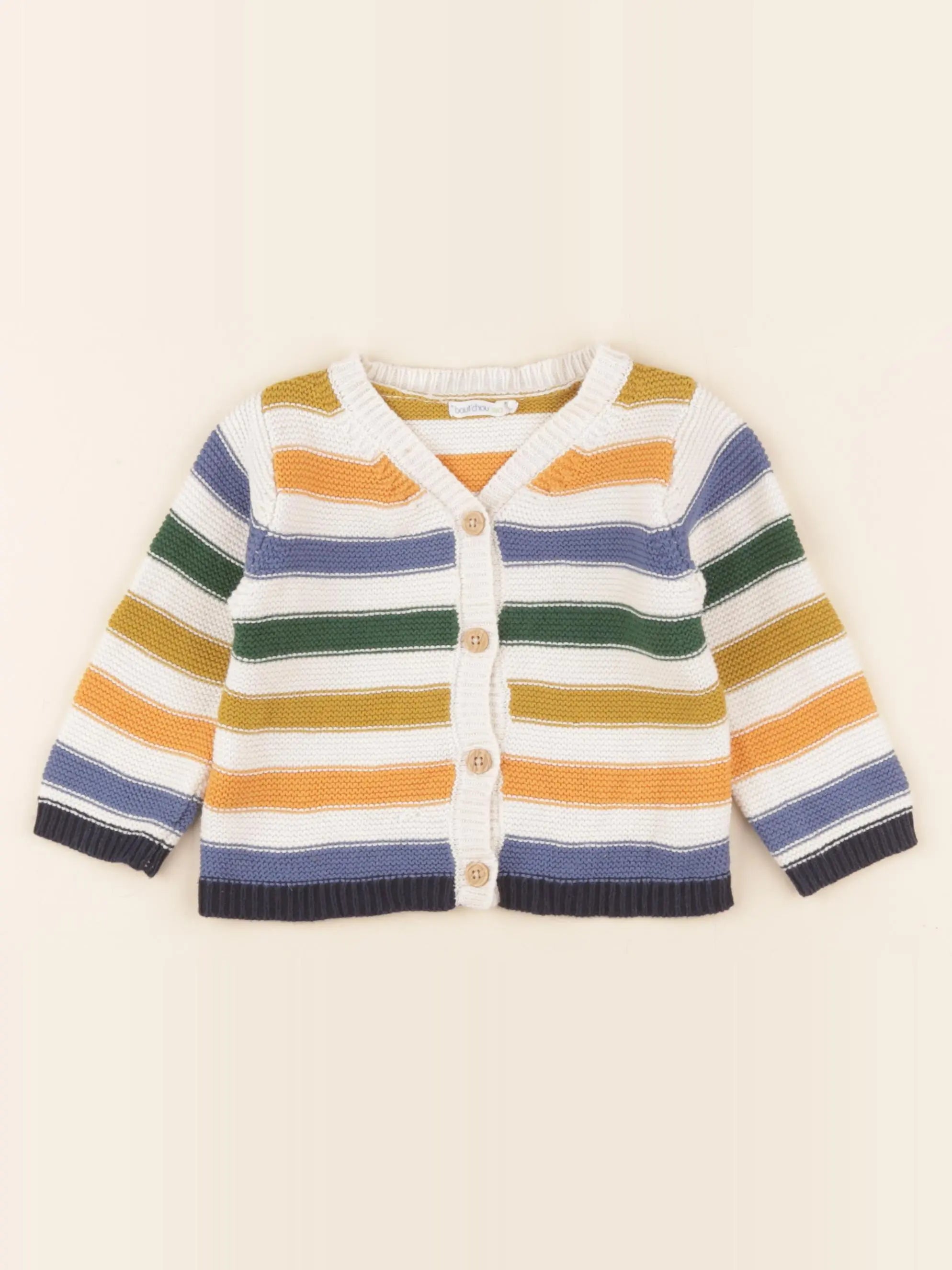 Boutchou - gilet multicolore - 12 mois