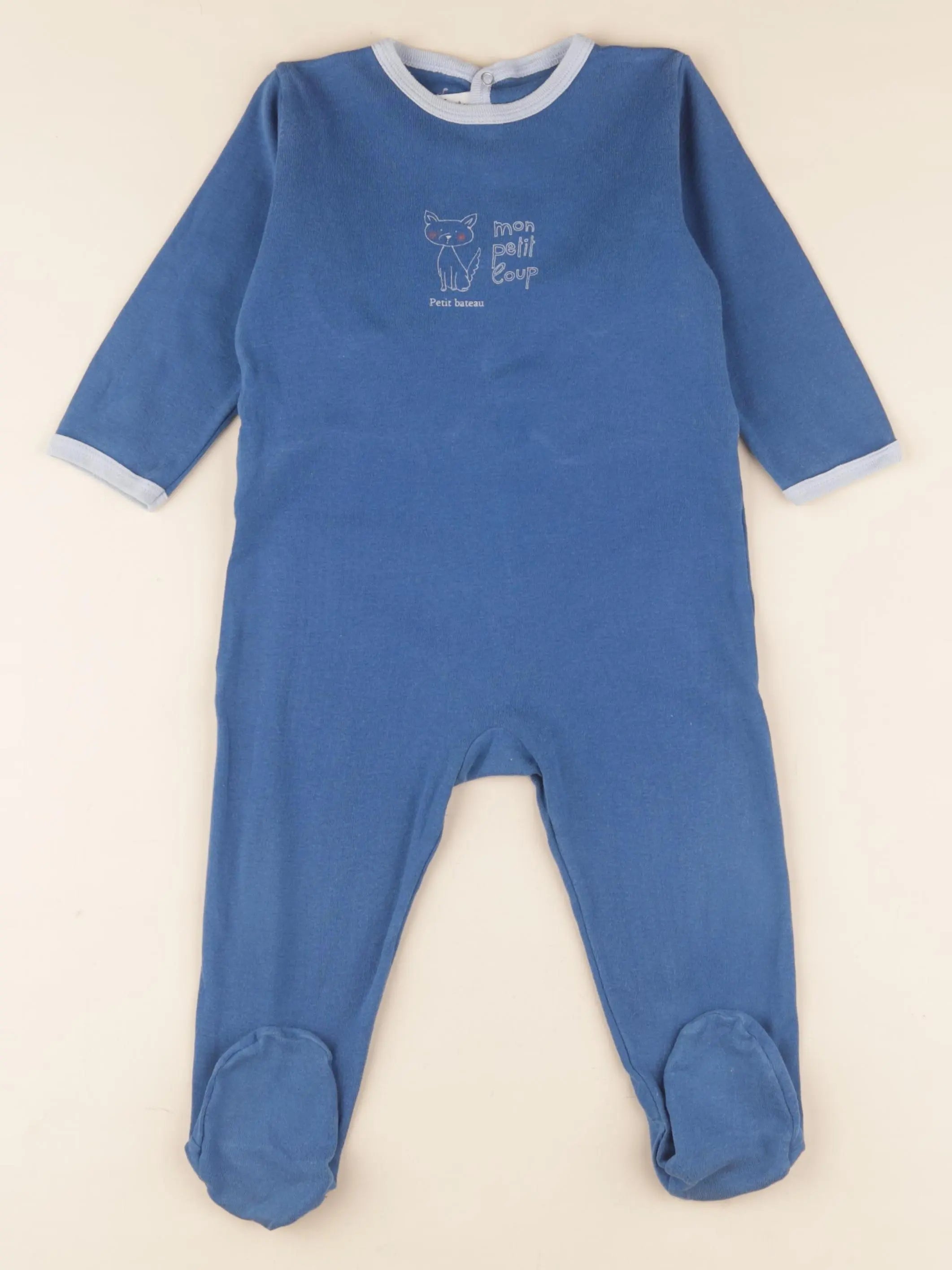 Petit Bateau - pyjama coton bleu - 18 mois