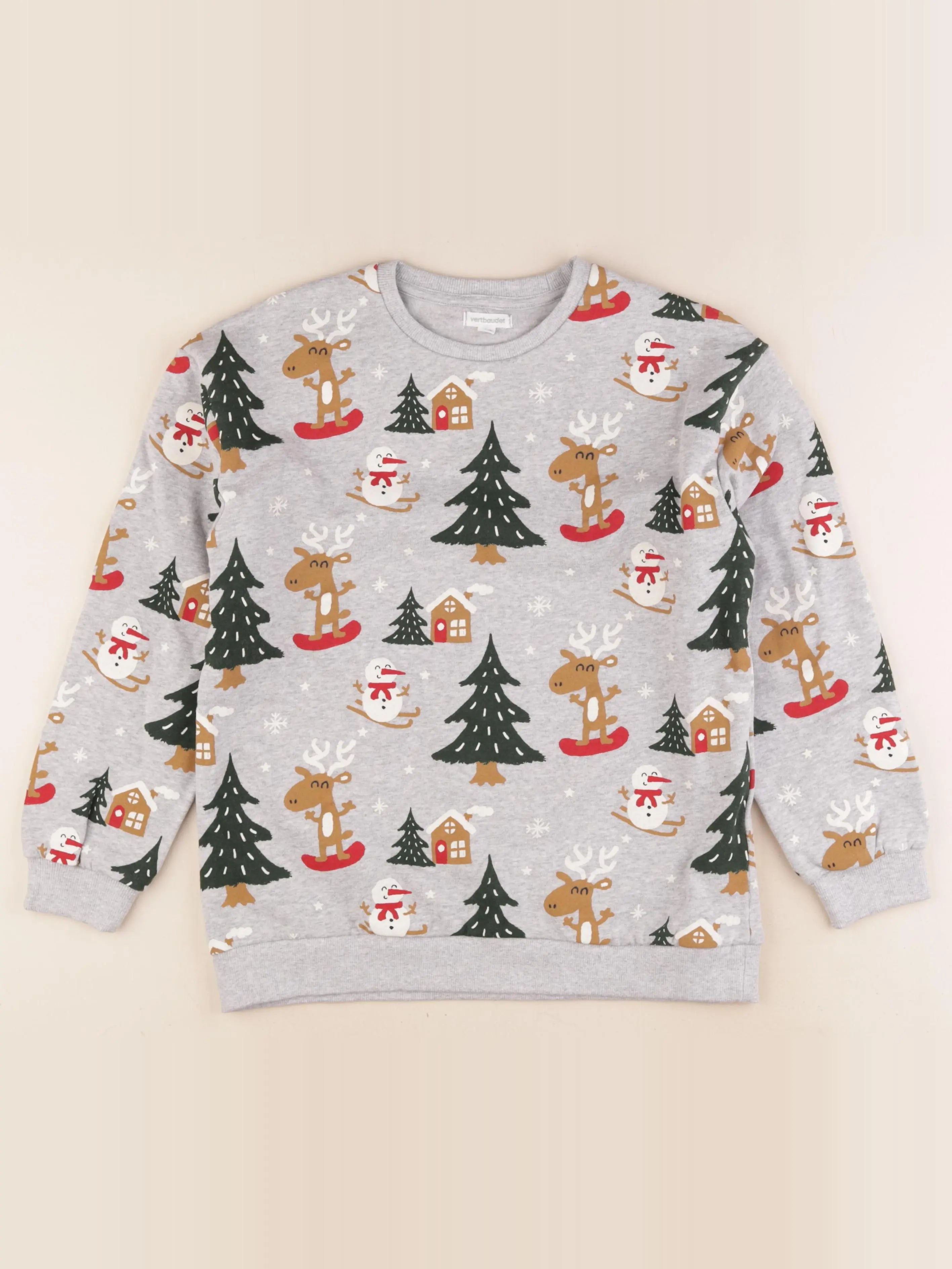 Vertbaudet - sweat gris - 12 ans