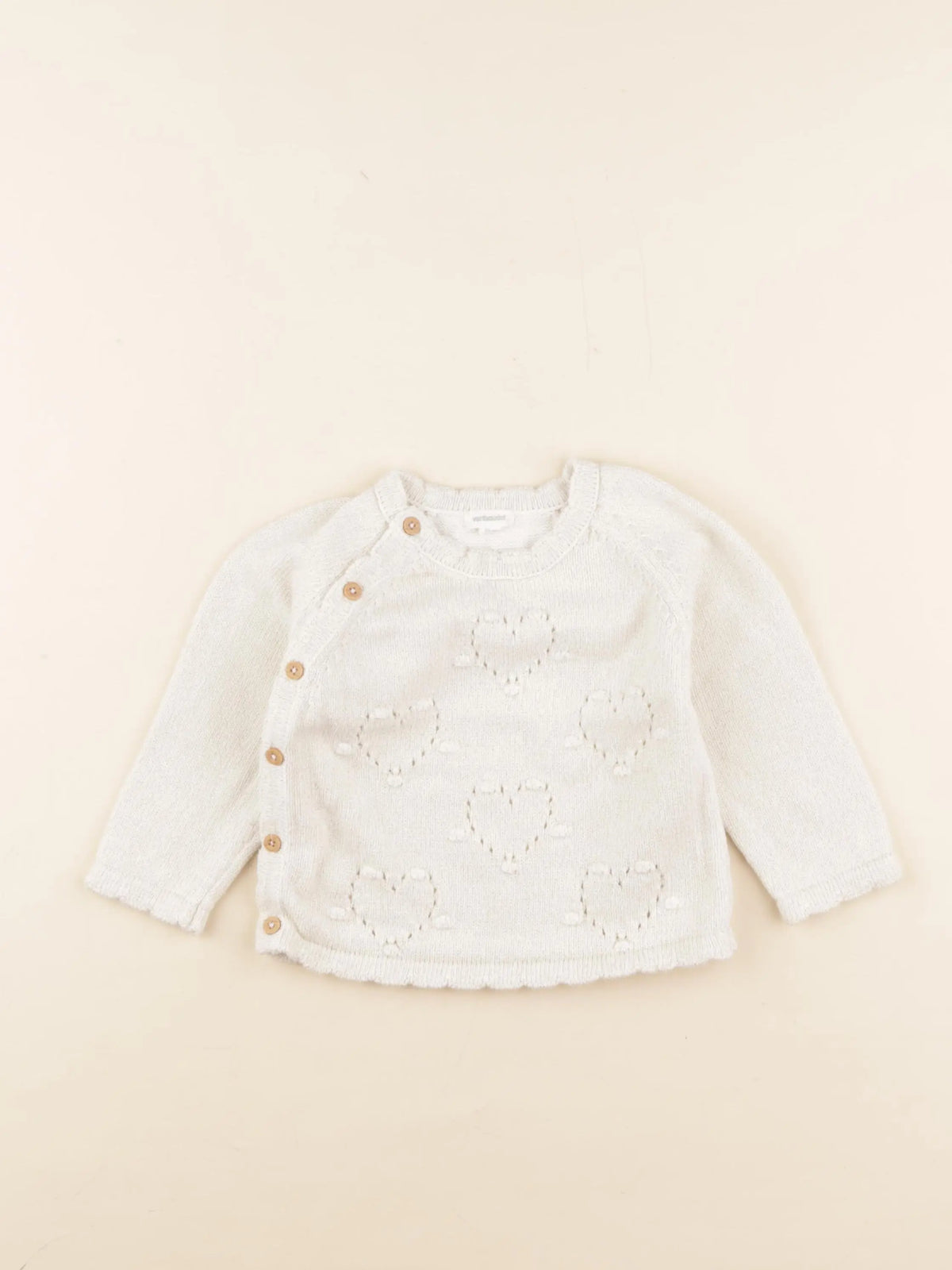 Vertbaudet - pull beige, or - 12 mois