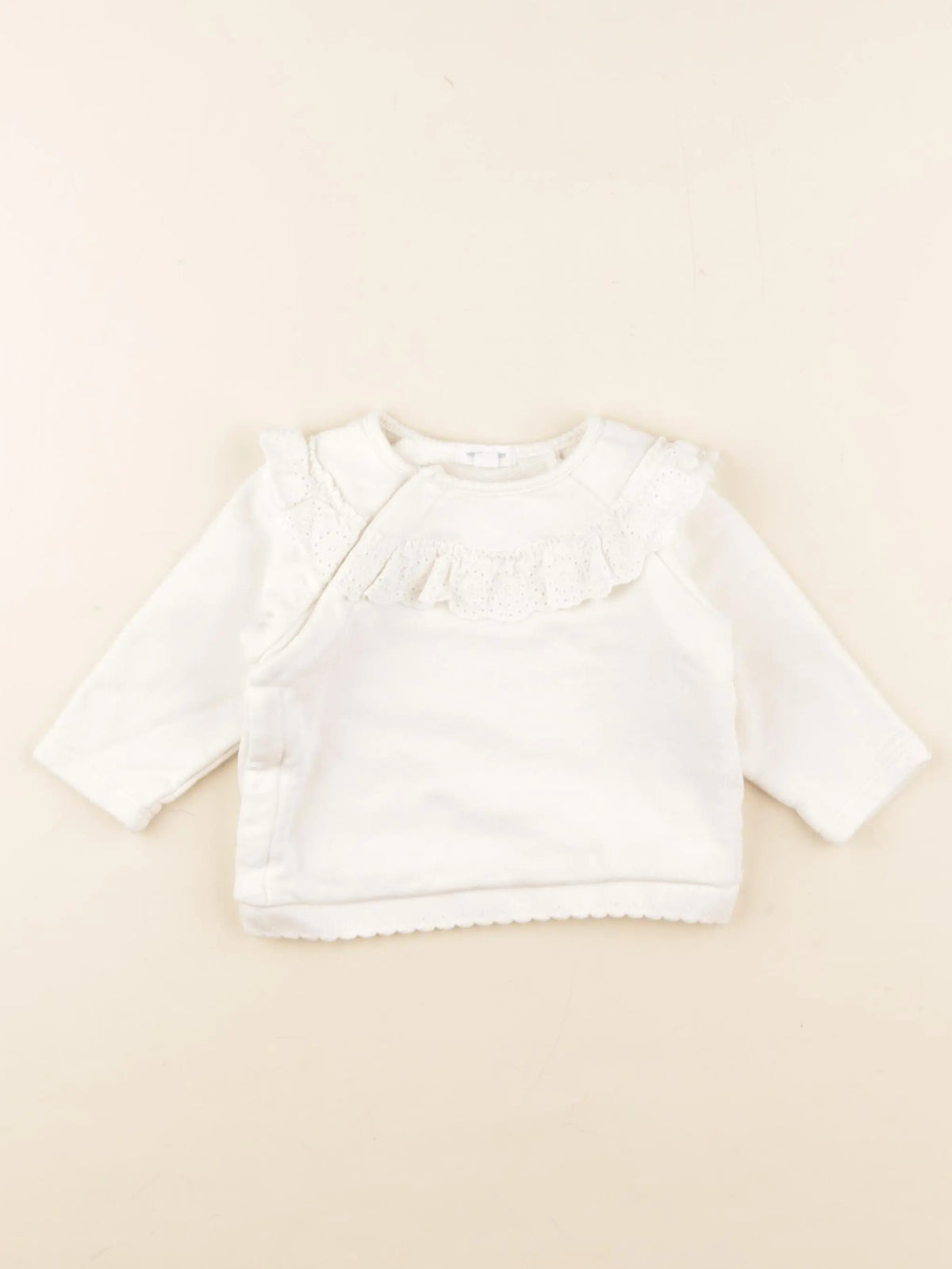 Vertbaudet - sweat beige - 12 mois