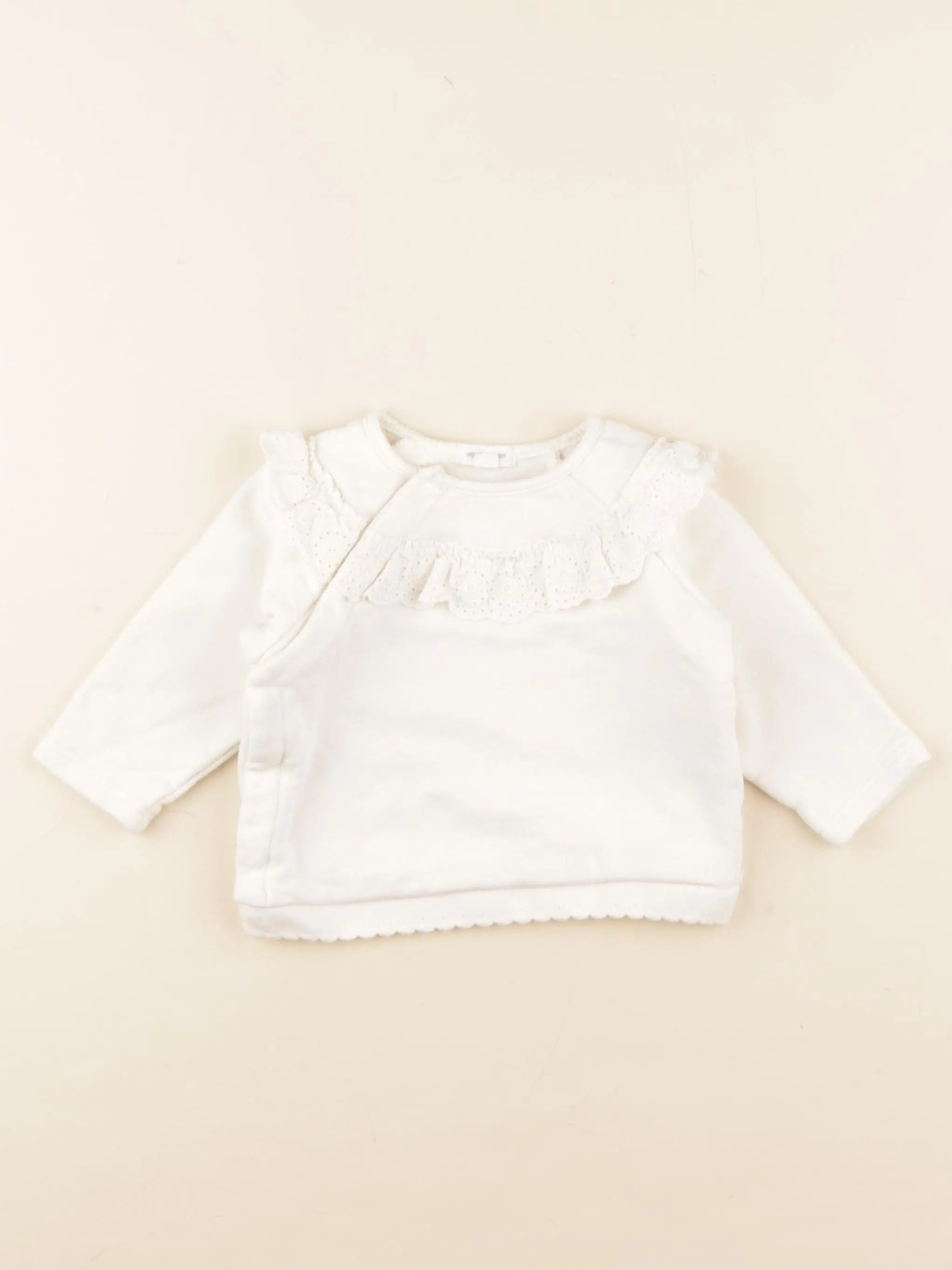 Vertbaudet - sweat beige - 12 mois