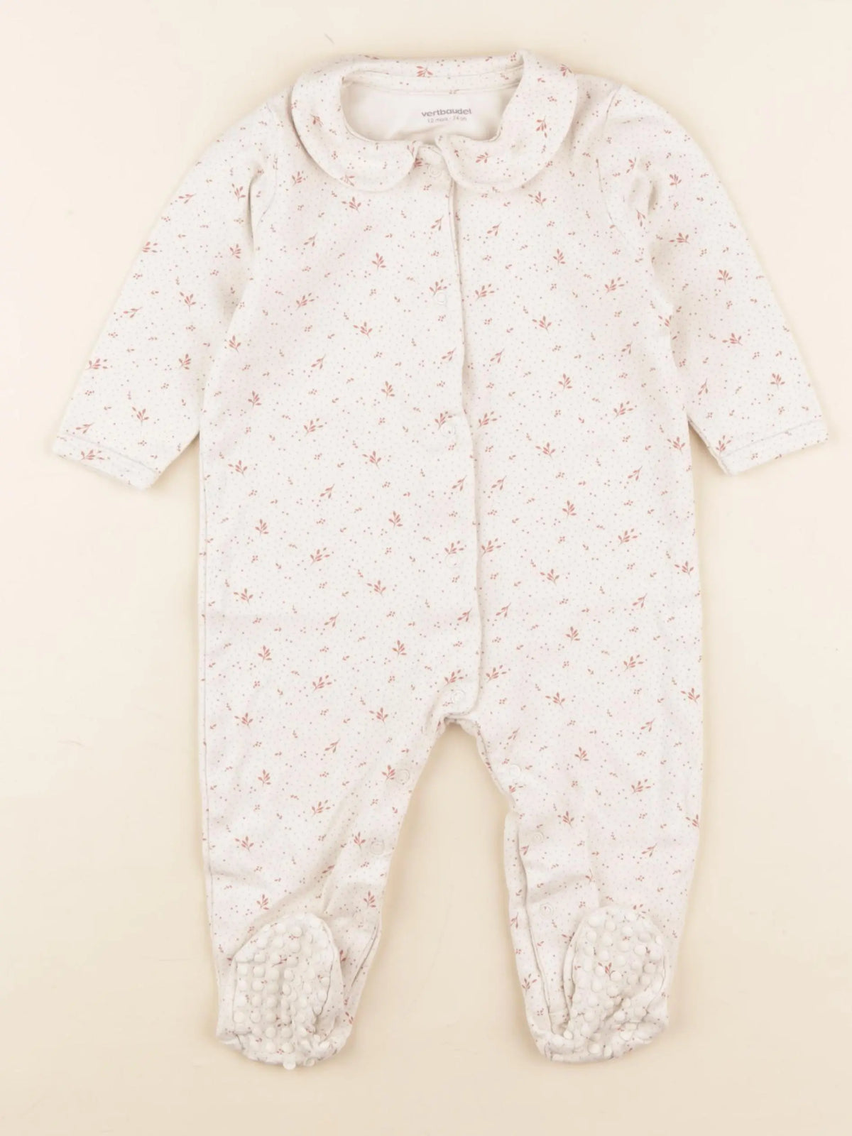 Vertbaudet - pyjama coton beige - 12 mois