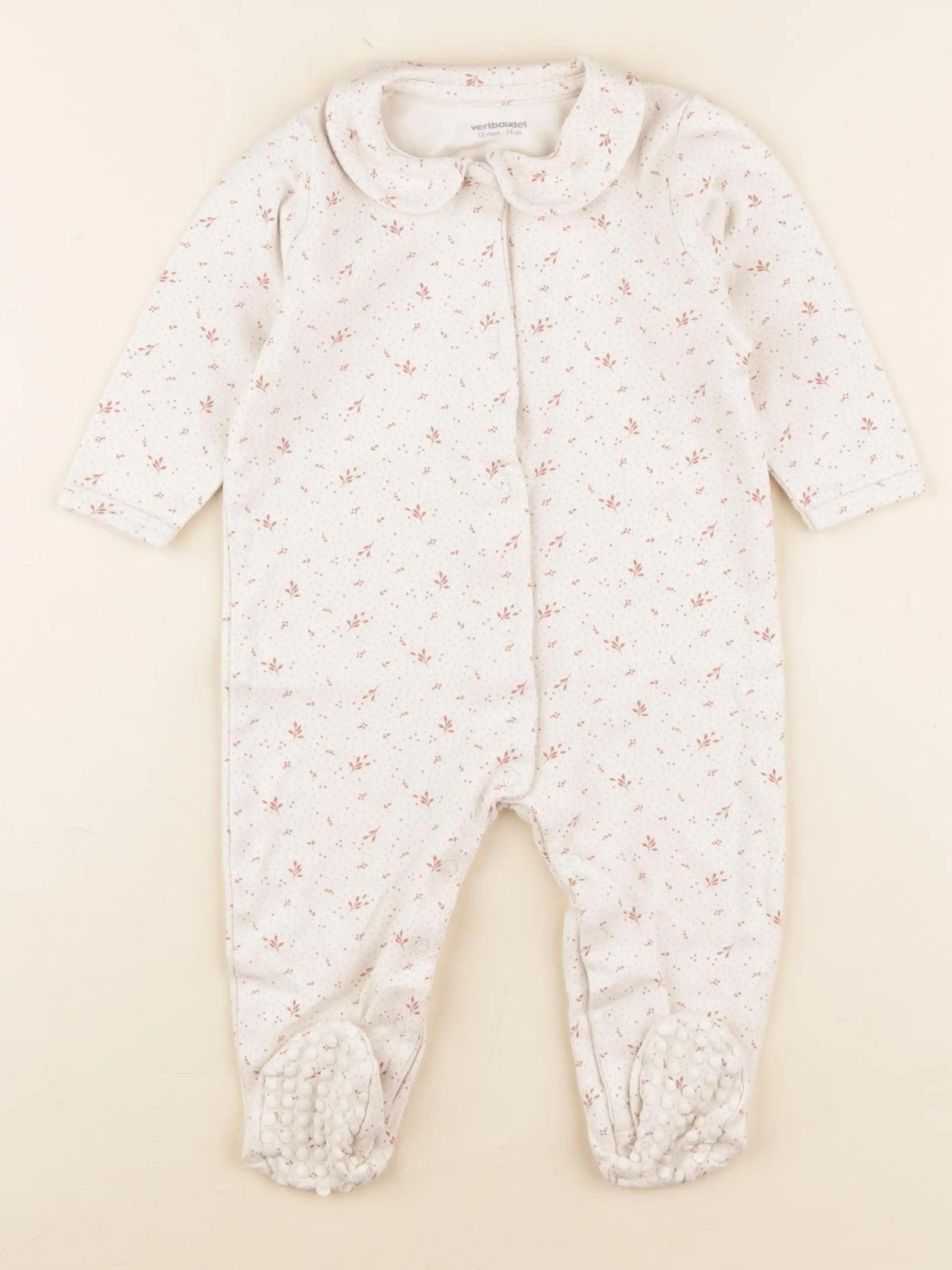 Vertbaudet - pyjama coton beige - 12 mois