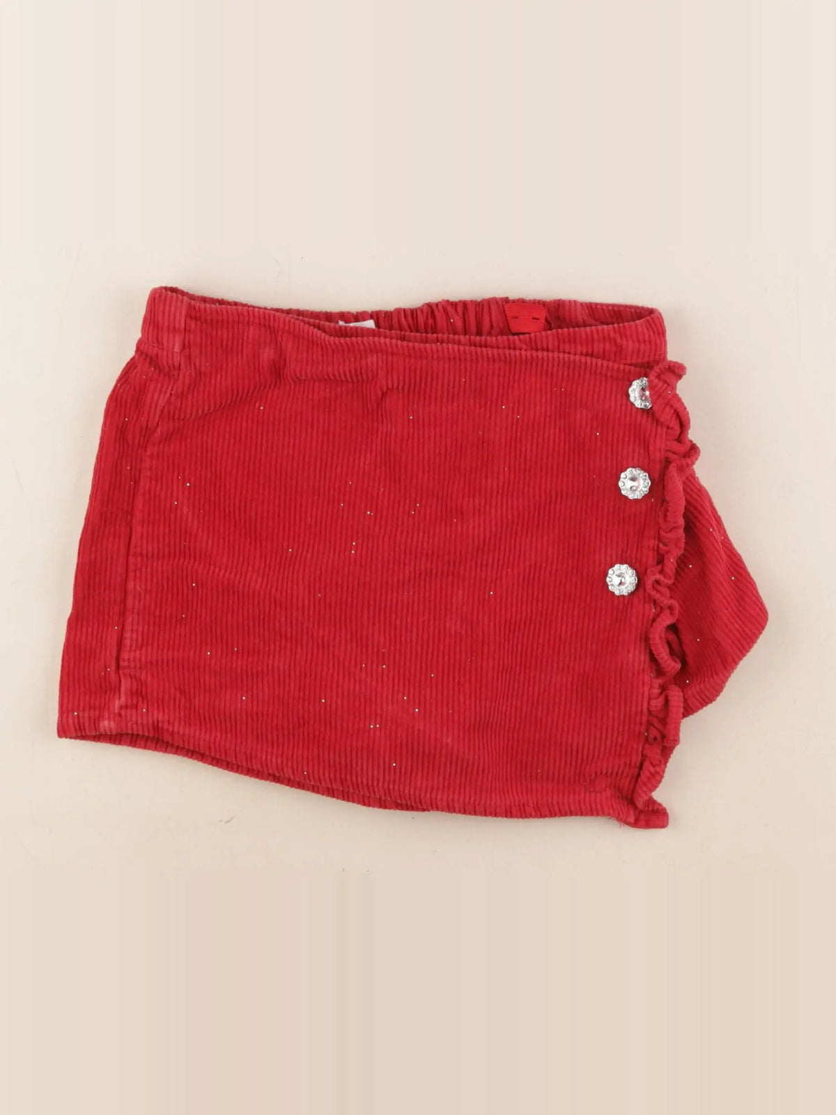 Vertbaudet - short rouge, argent - 9 ans