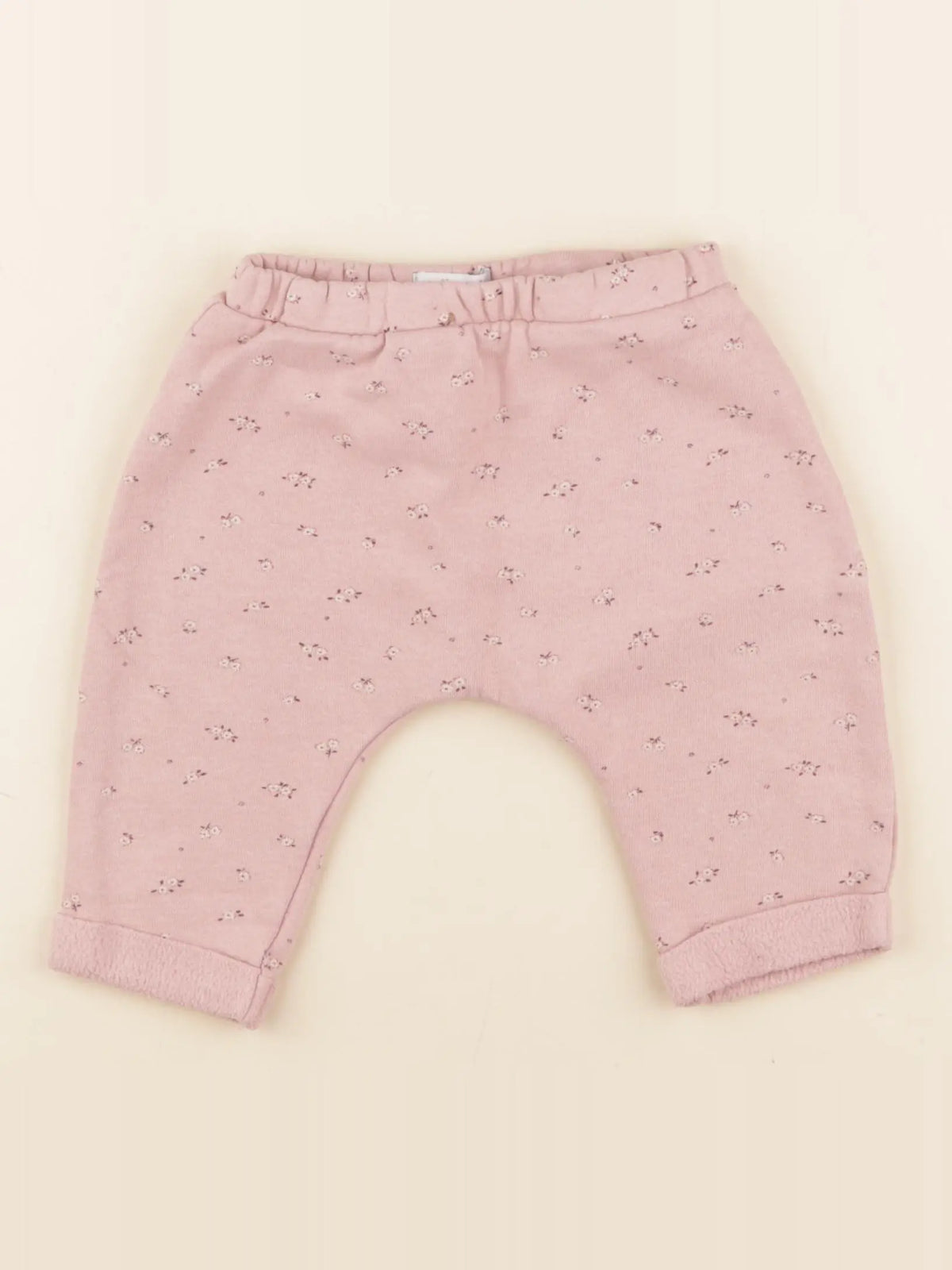 Vertbaudet - sarouel doublé rose - 9 mois
