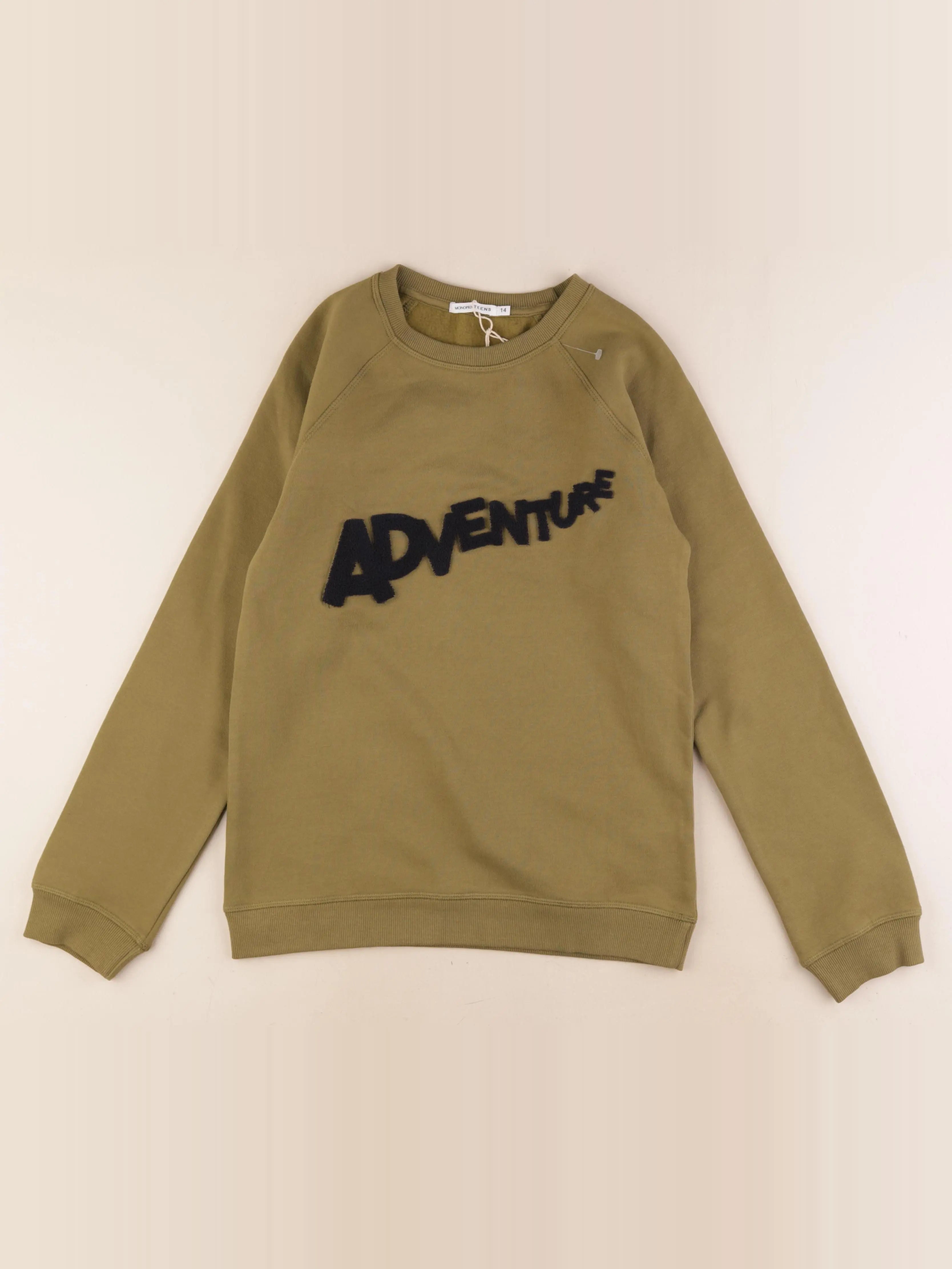 Monoprix - sweat vert - 14 ans