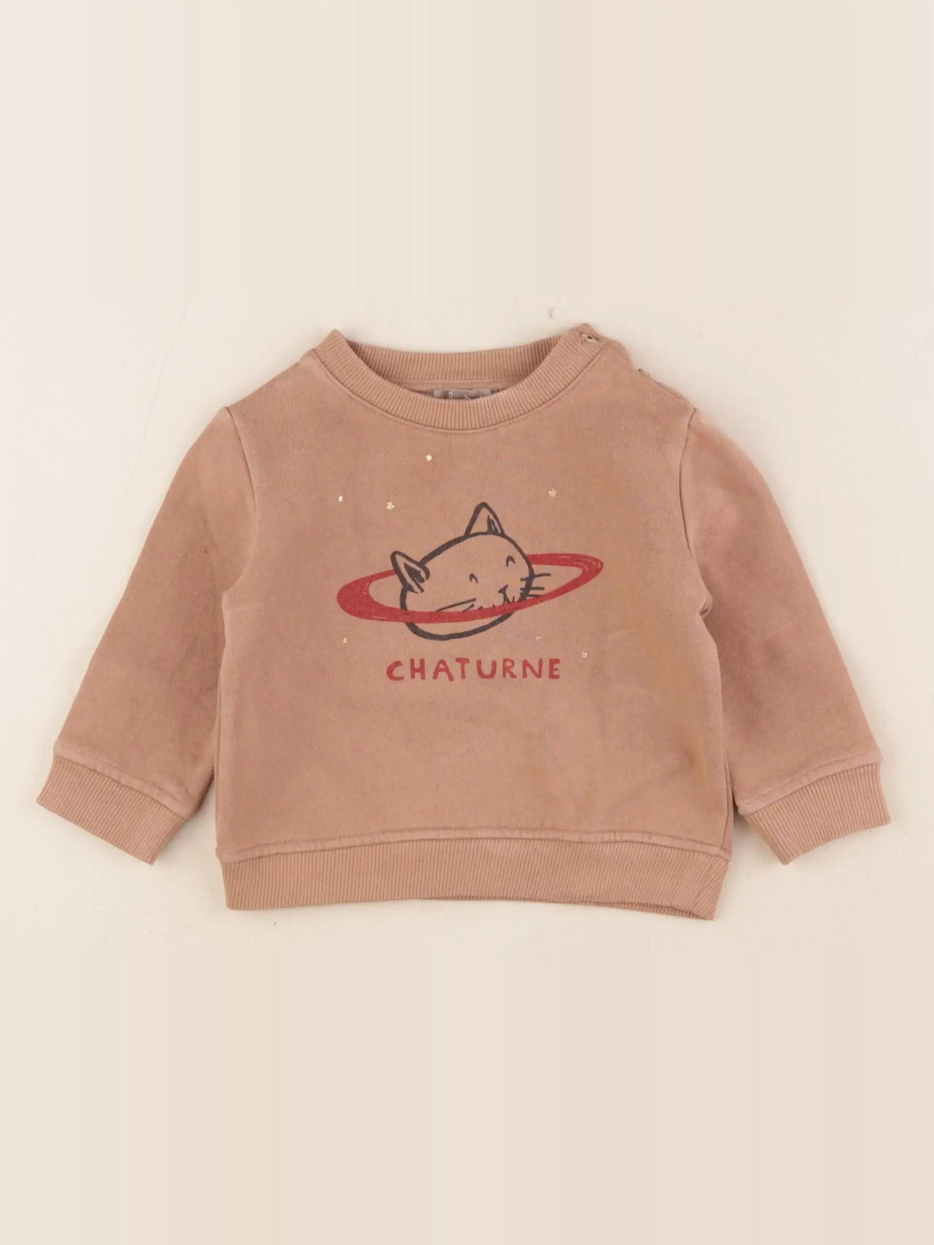 Emile et Ida - sweat marron, or - 1 an