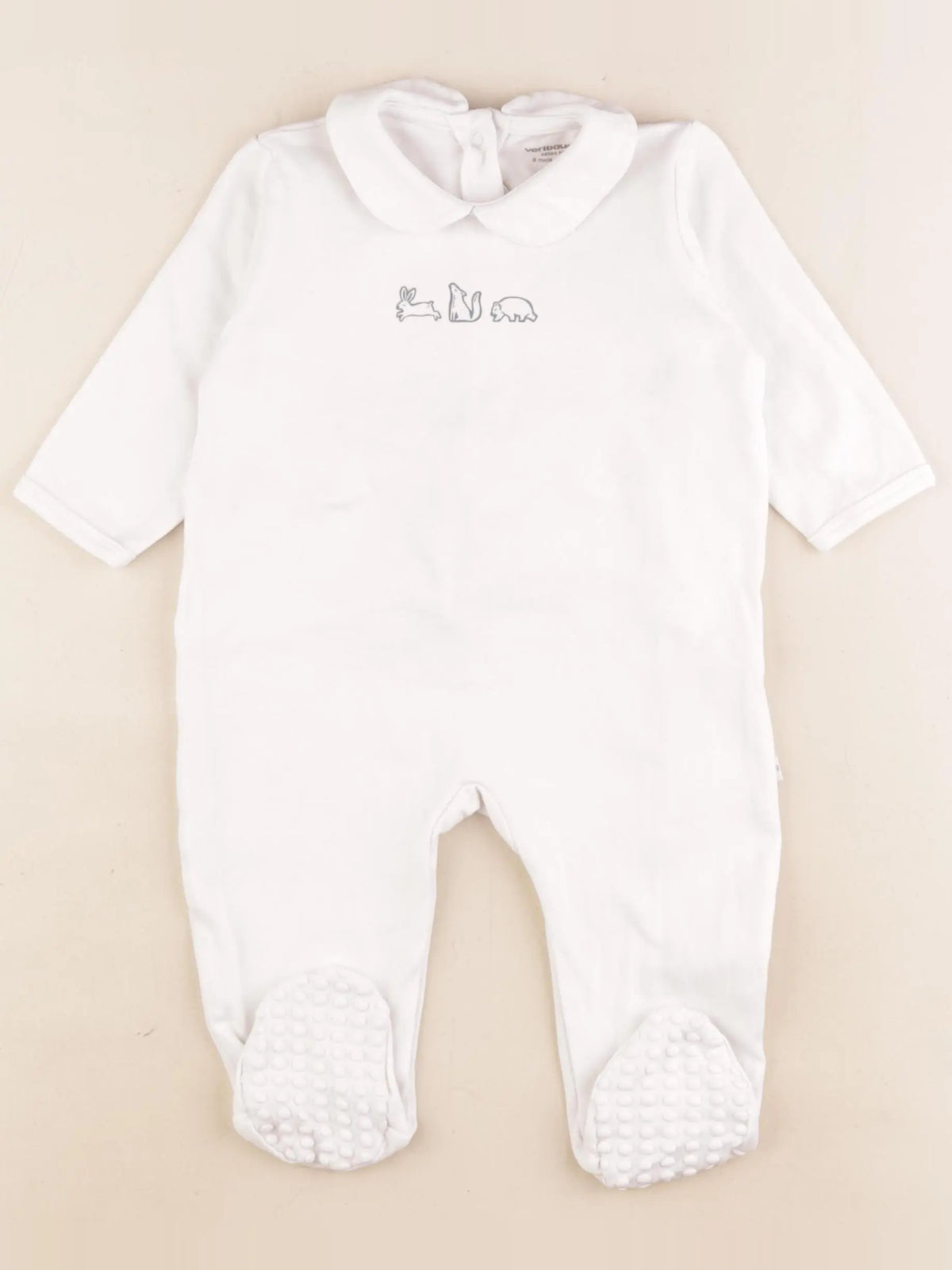 Vertbaudet - pyjama coton blanc - 9 mois
