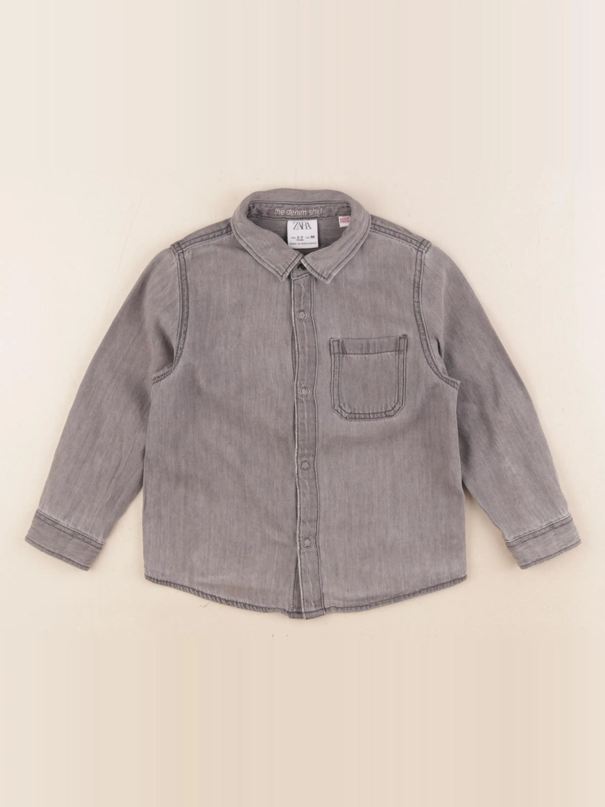 Zara - chemise gris - 2/3 ans