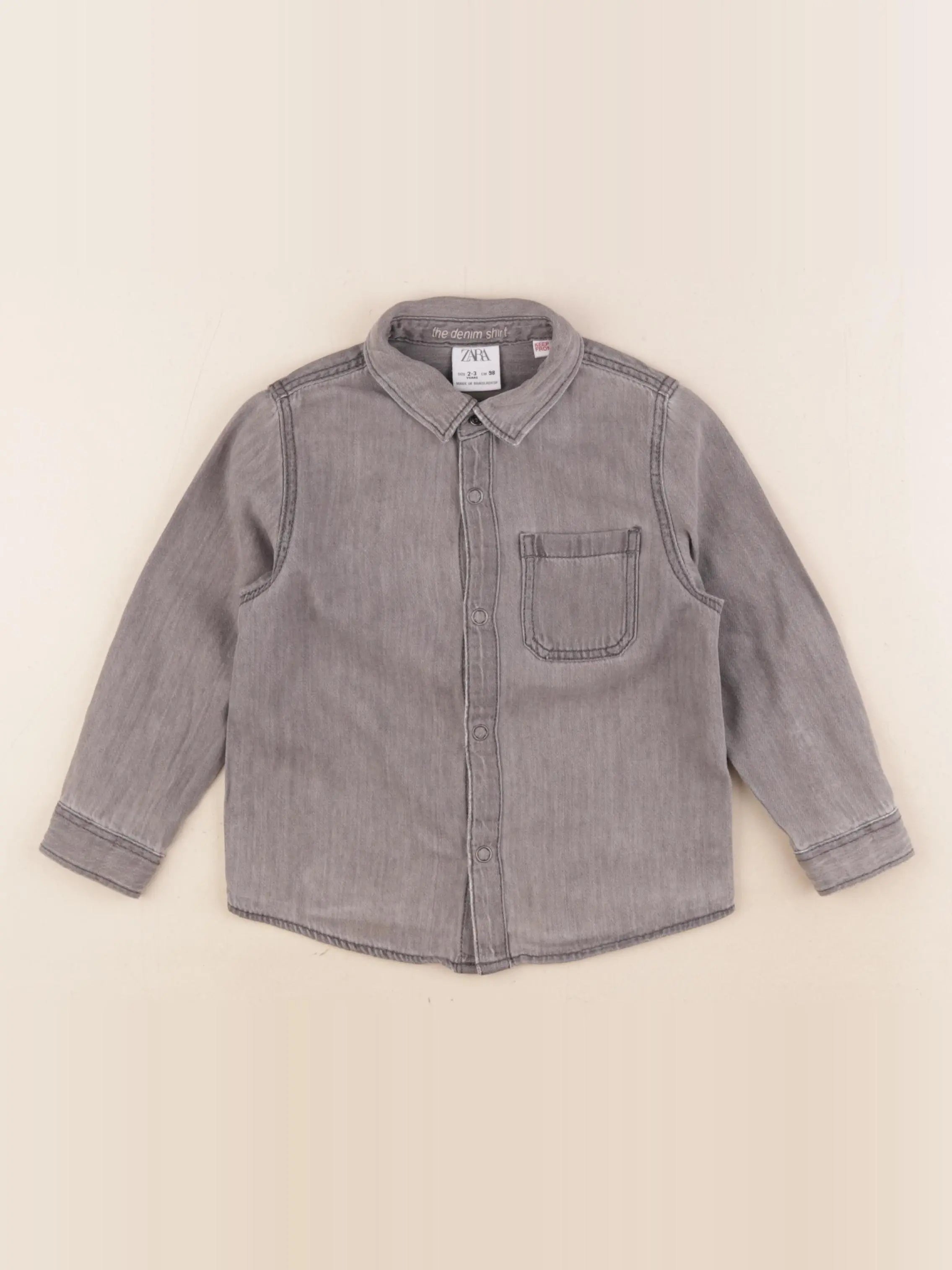 Zara - chemise gris - 2/3 ans